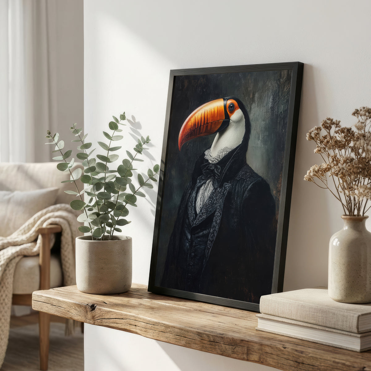 Victorian Toucan Dark Academia Art Print
