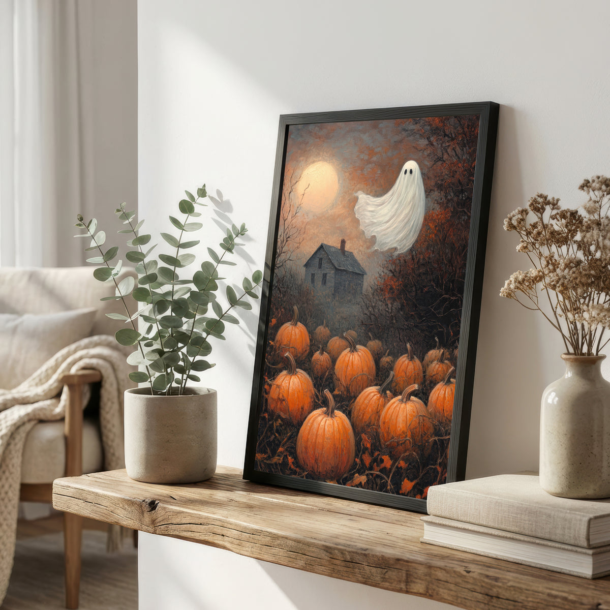 Ghost Pumpkin Patch Art Print