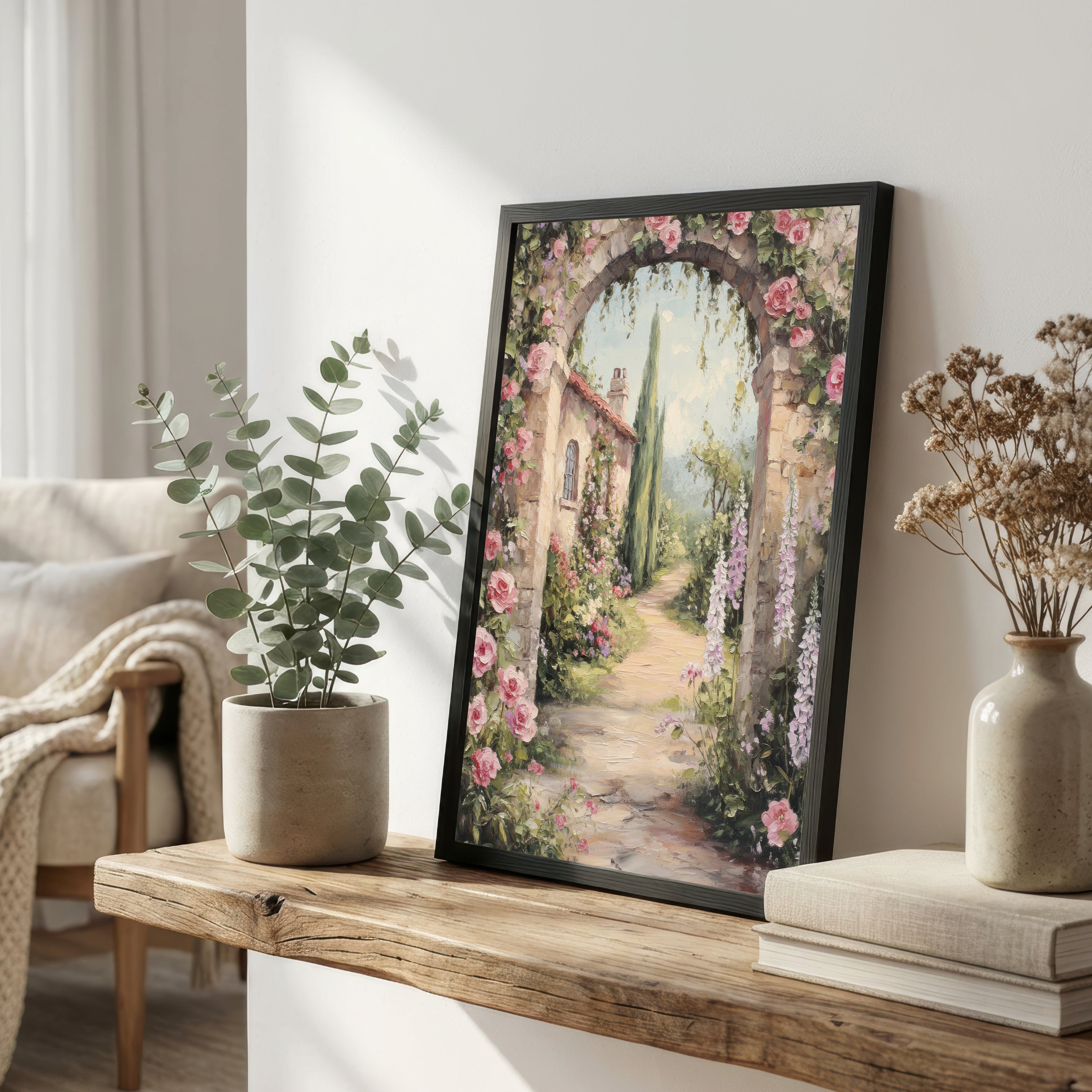 Romantic Rose Garden Arch Art Print