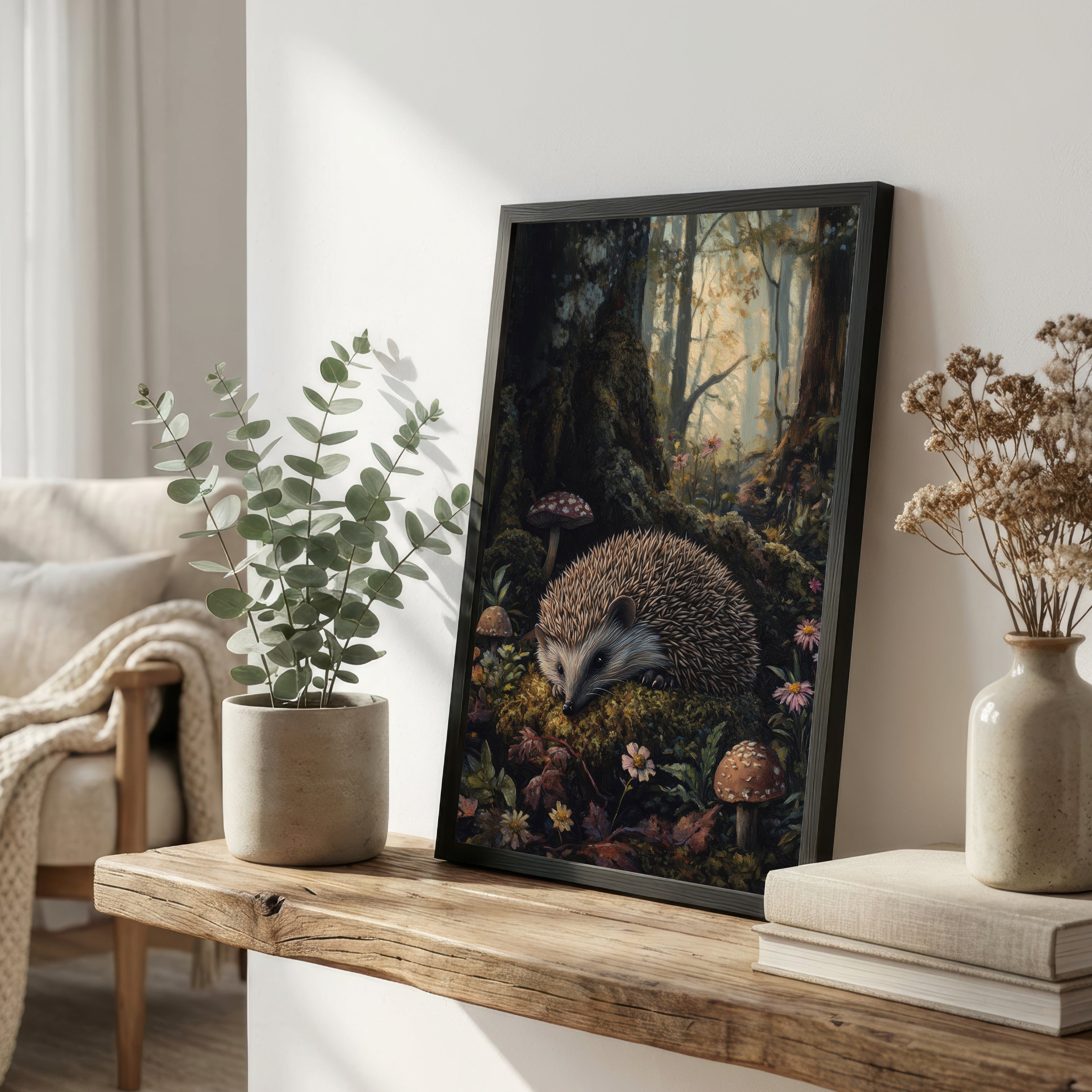 Hedgehog Enchanted Forest Art Print