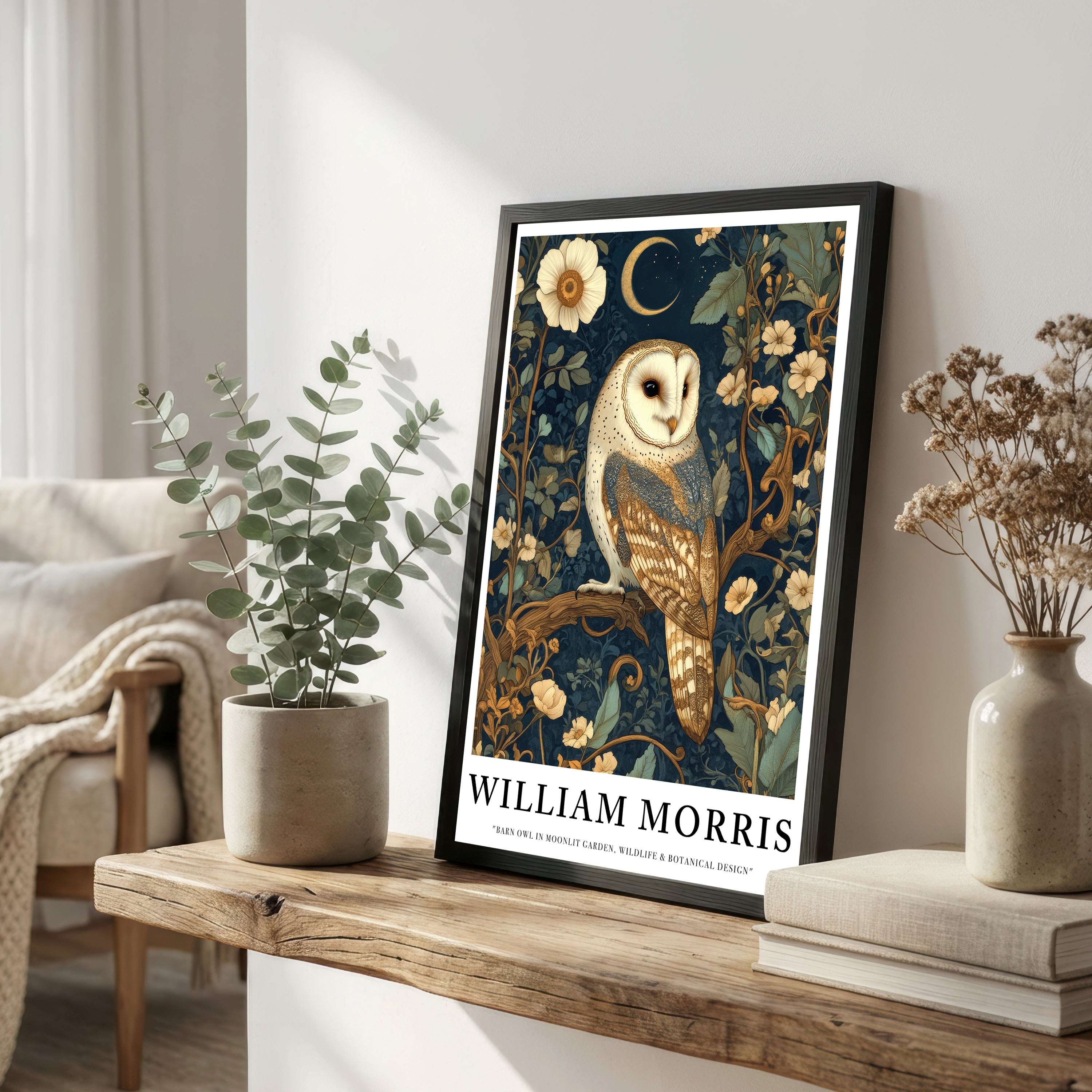 William Morris Inspired Barn Owl Art Print