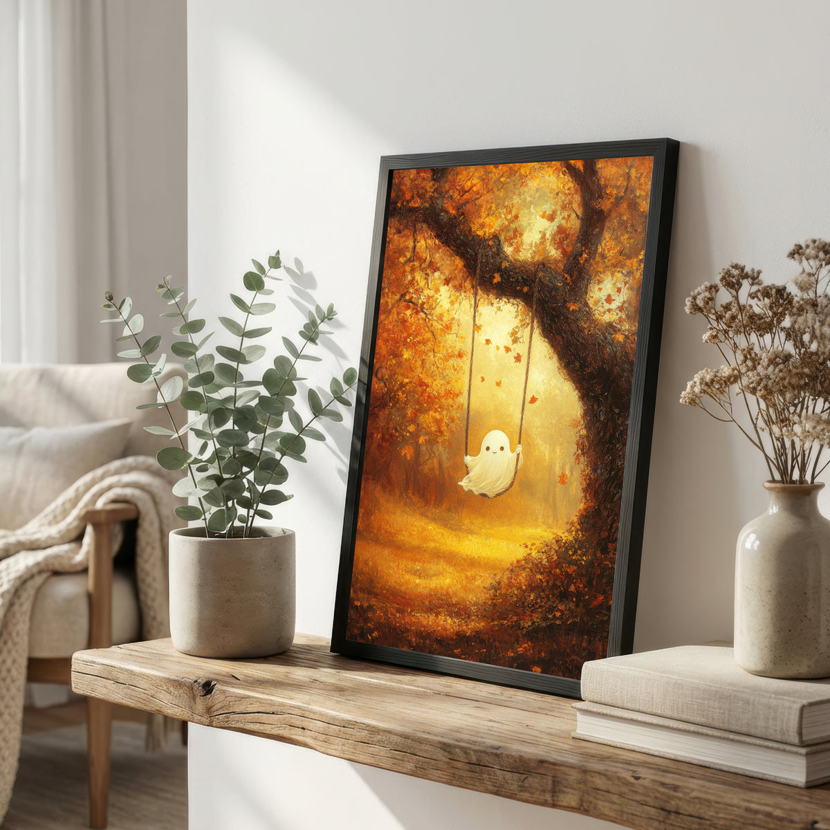 Whimsical Ghost Swing Art Print