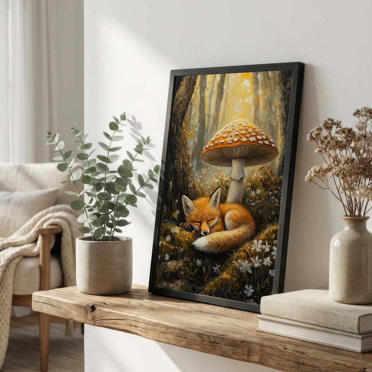 Sleeping Fox Woodland Art Print