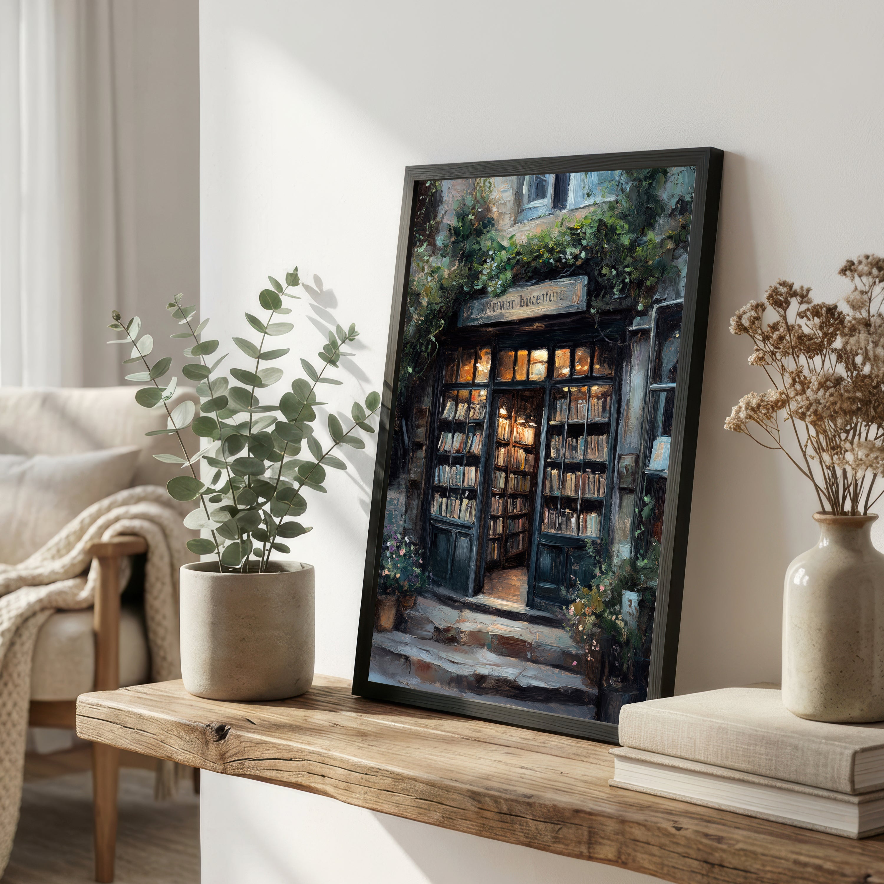 Ivy-Covered Bookshop Art Print