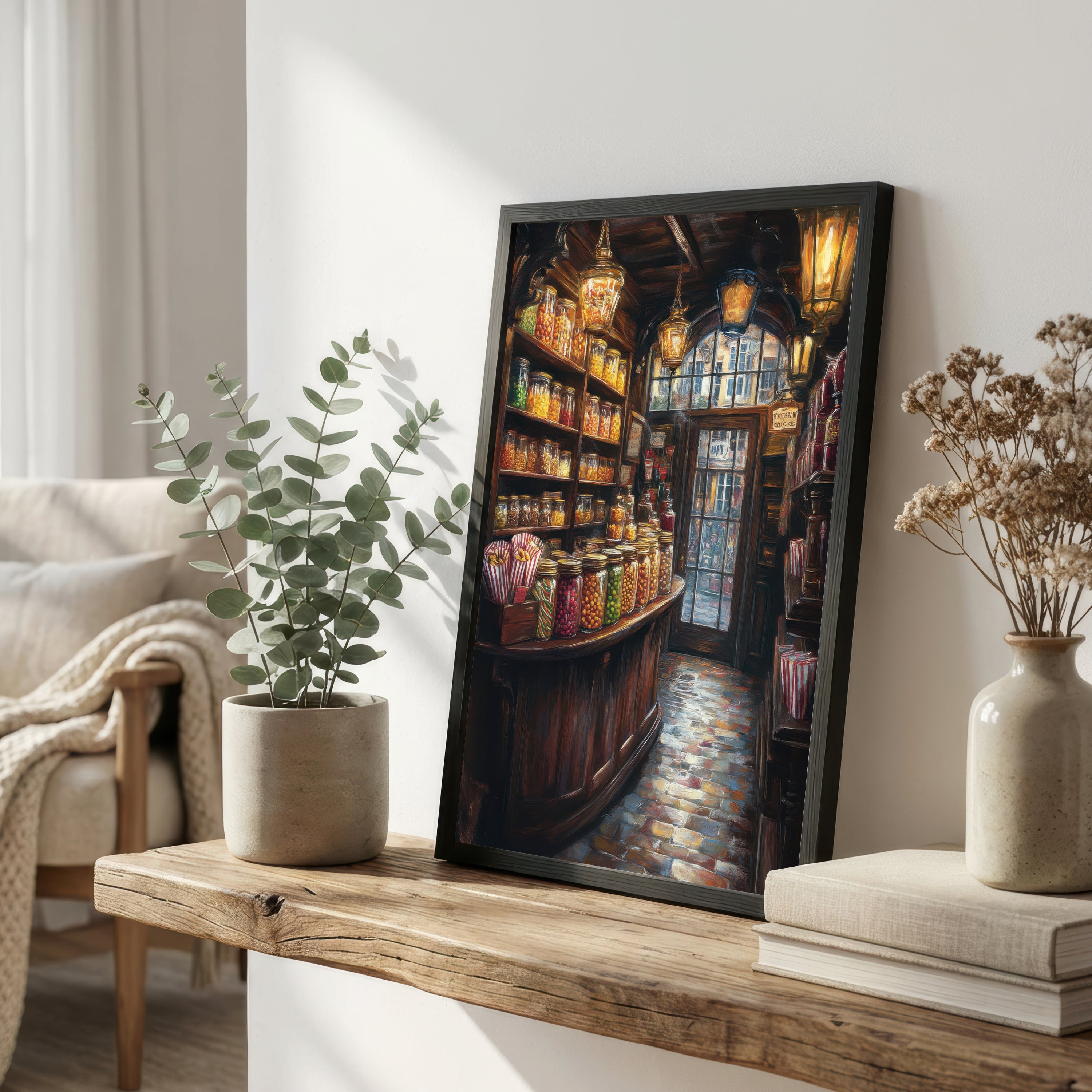 Vintage Sweet Shop Art Print