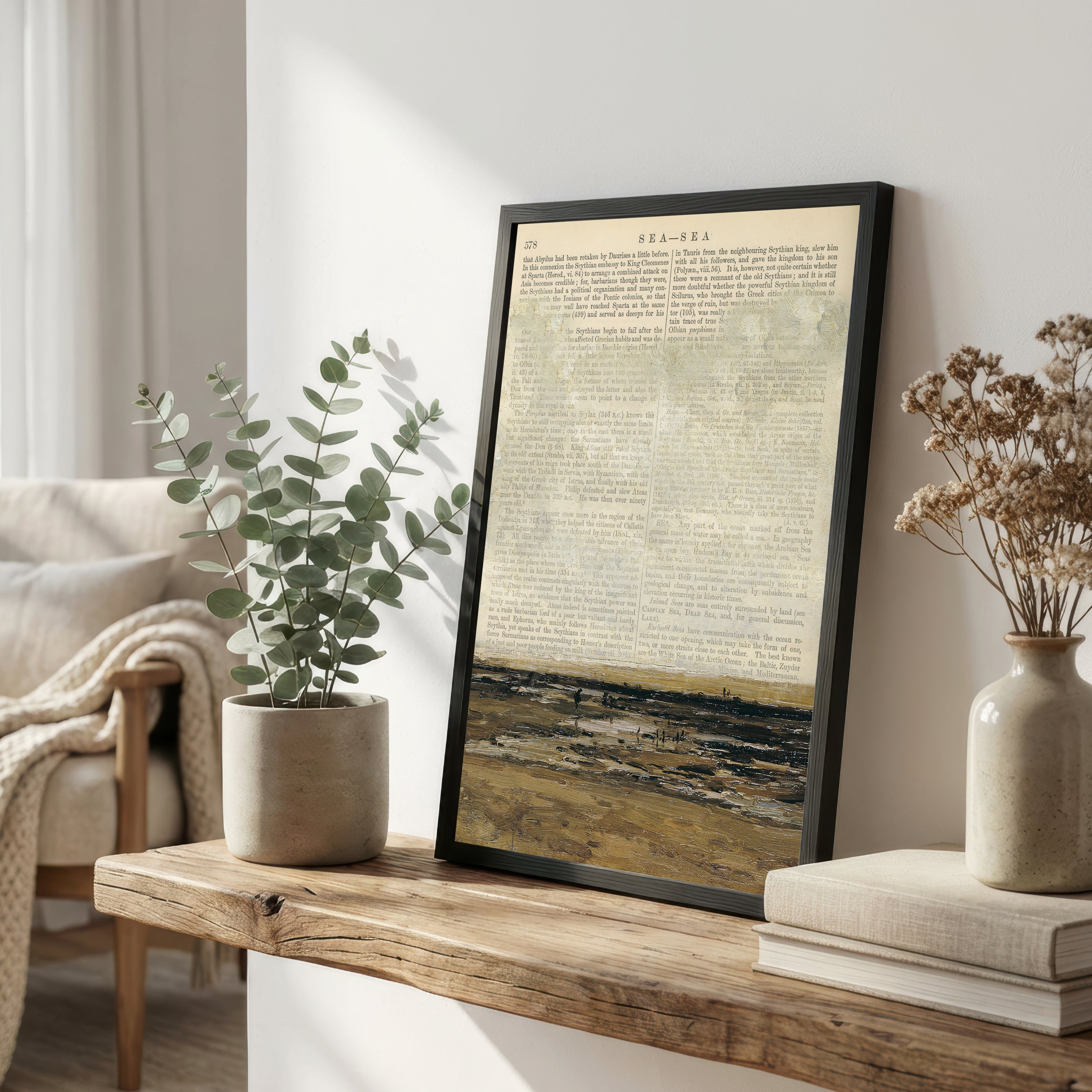 Vintage Sea Text Collage Art Print
