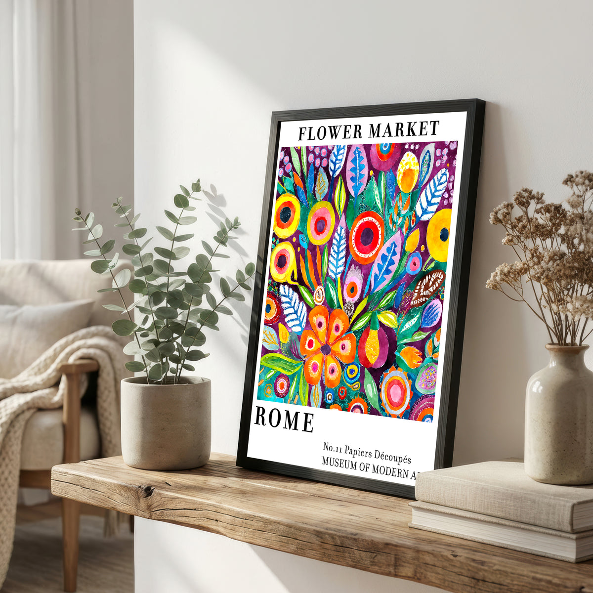 Colorful Flower Market Collage Art Print
