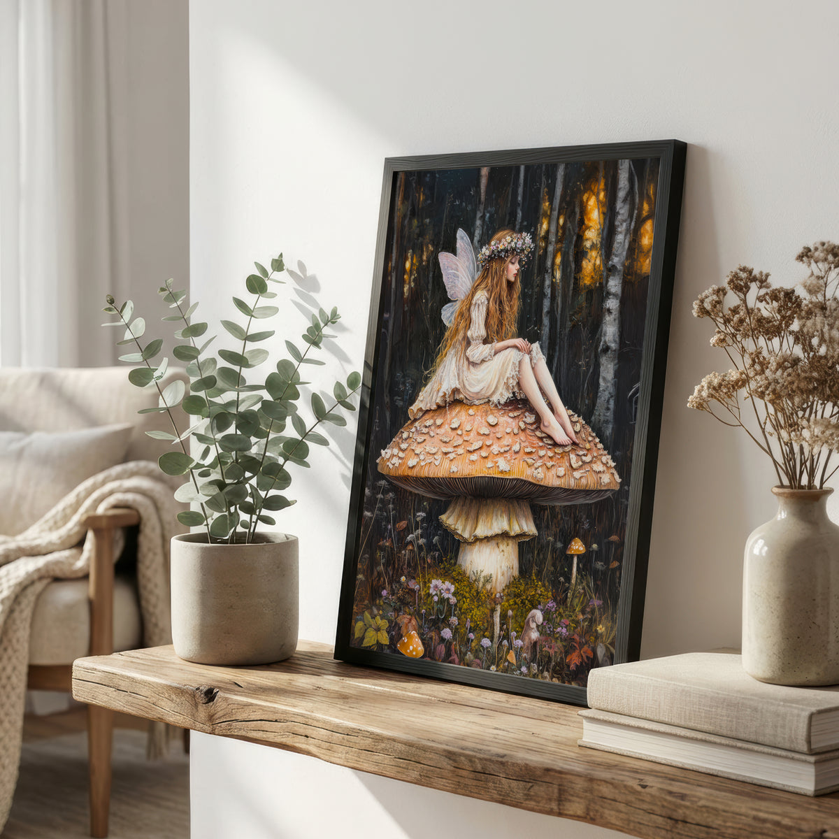 Forest Fairy Mushroom Art Print