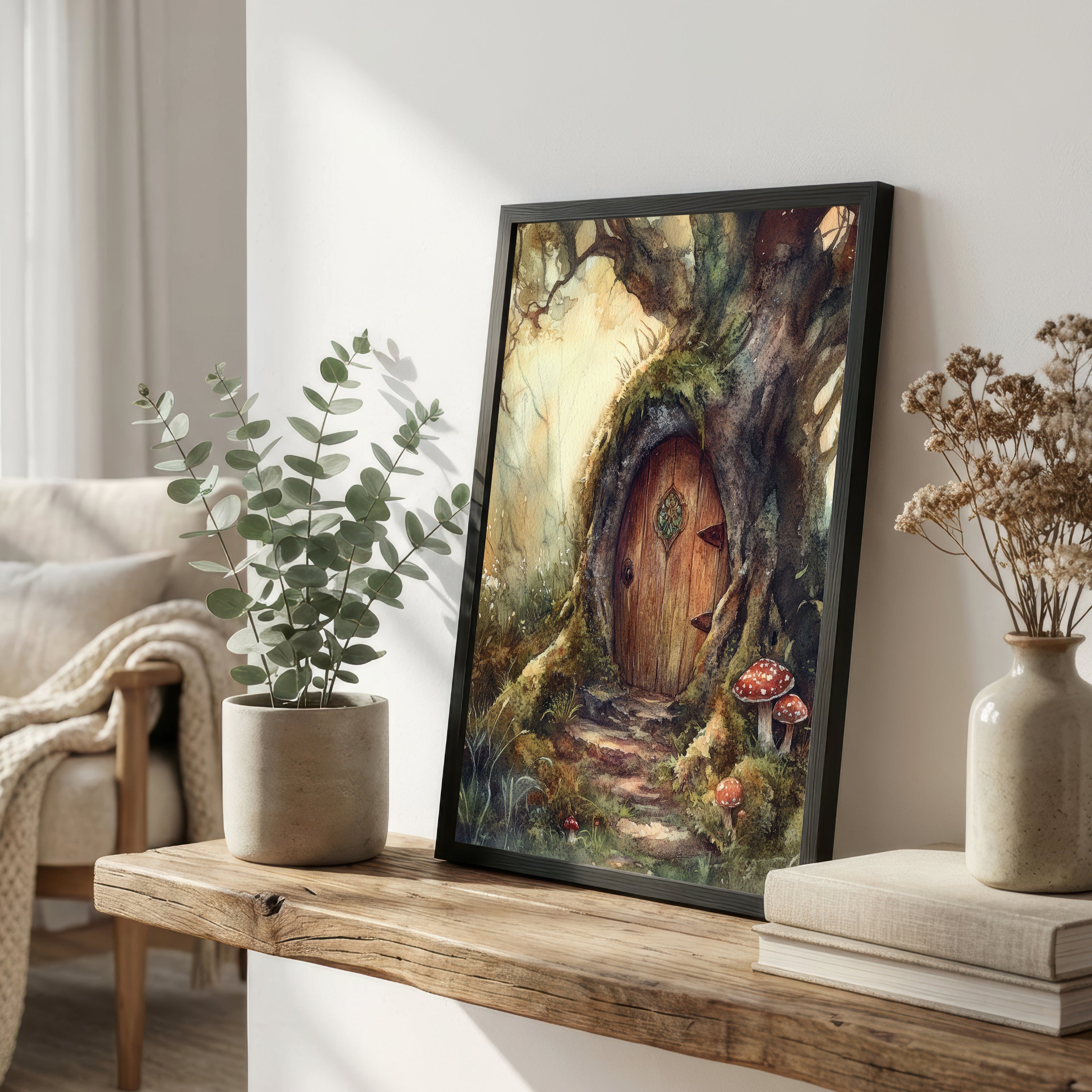 Enchanted Woodland Tree Door Art Print