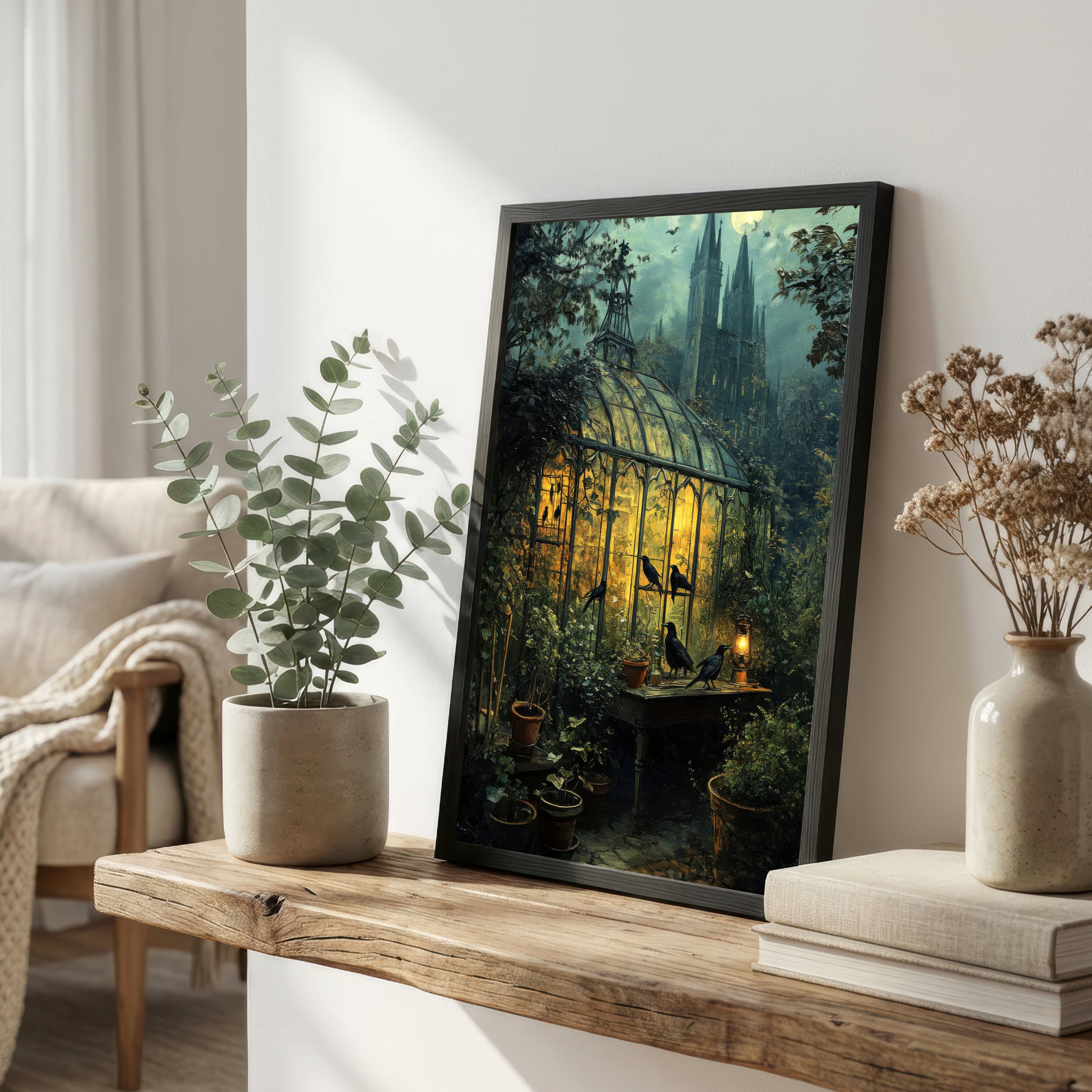 Gothic Raven Conservatory Art Print