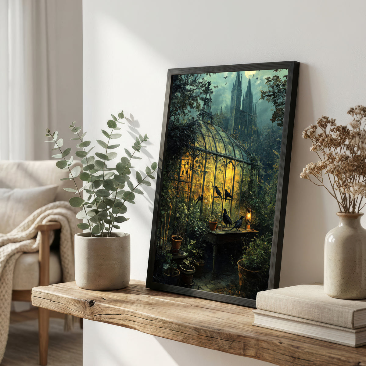 Gothic Raven Conservatory Art Print