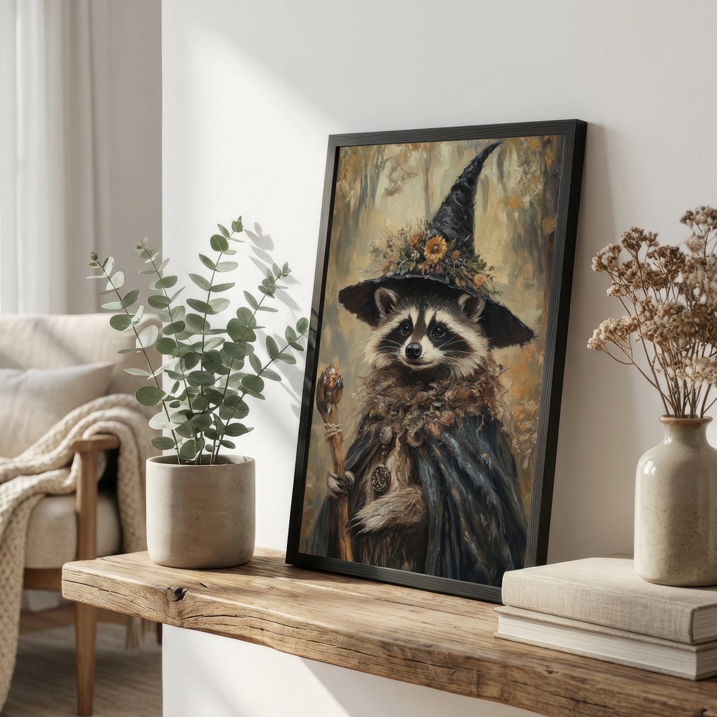 Witch Raccoon Painterly Art Print