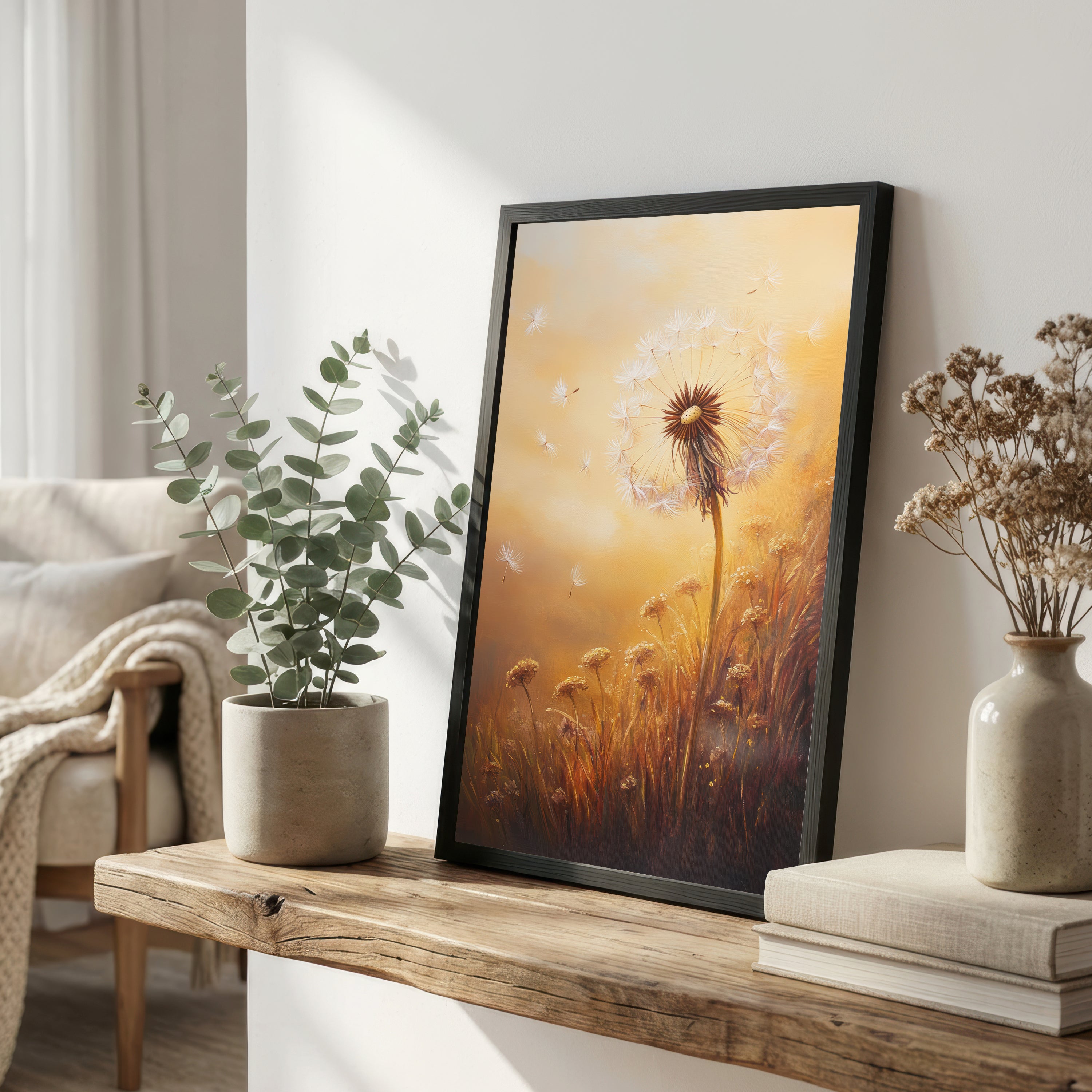 Golden Dandelion Meadow Art Print