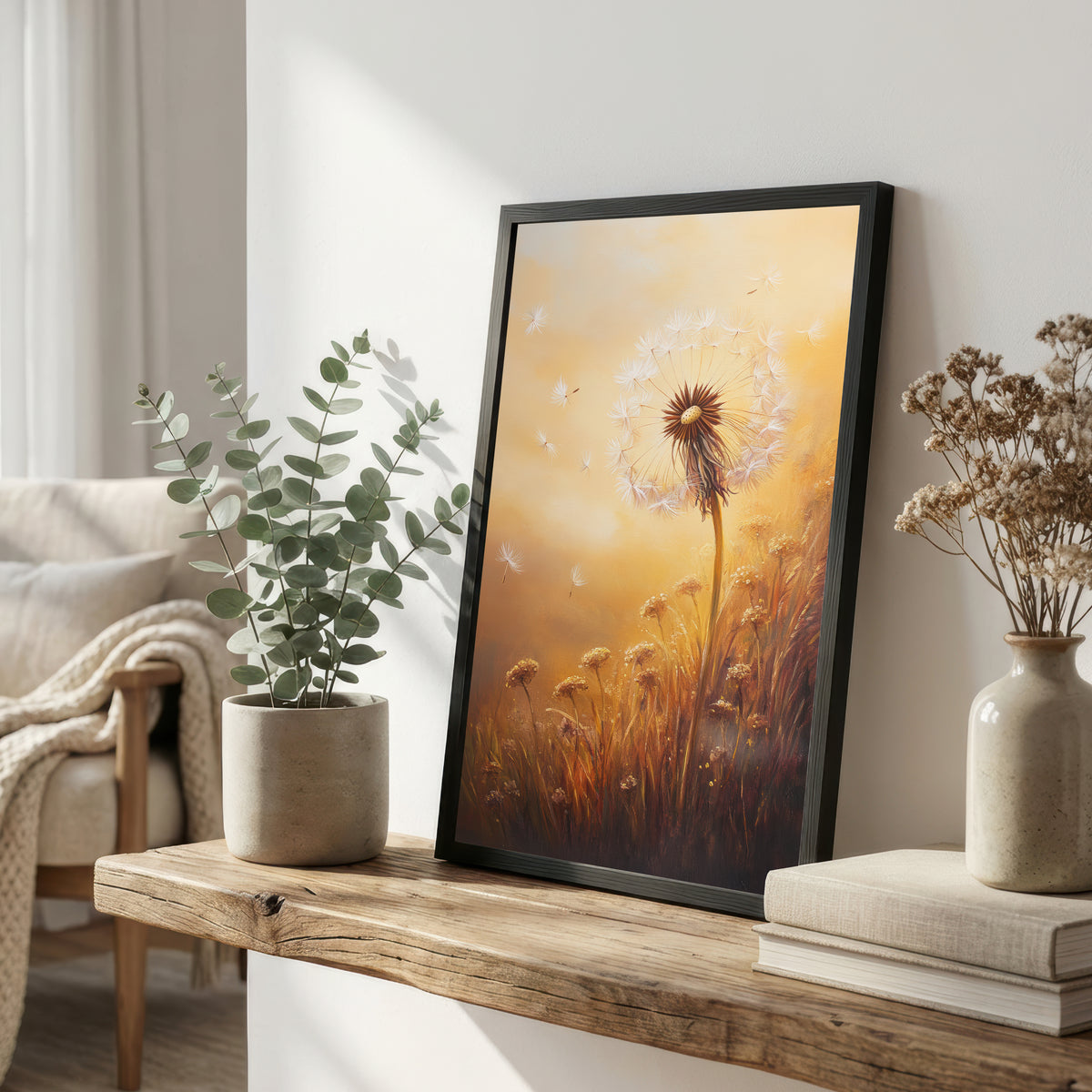 Golden Dandelion Meadow Art Print