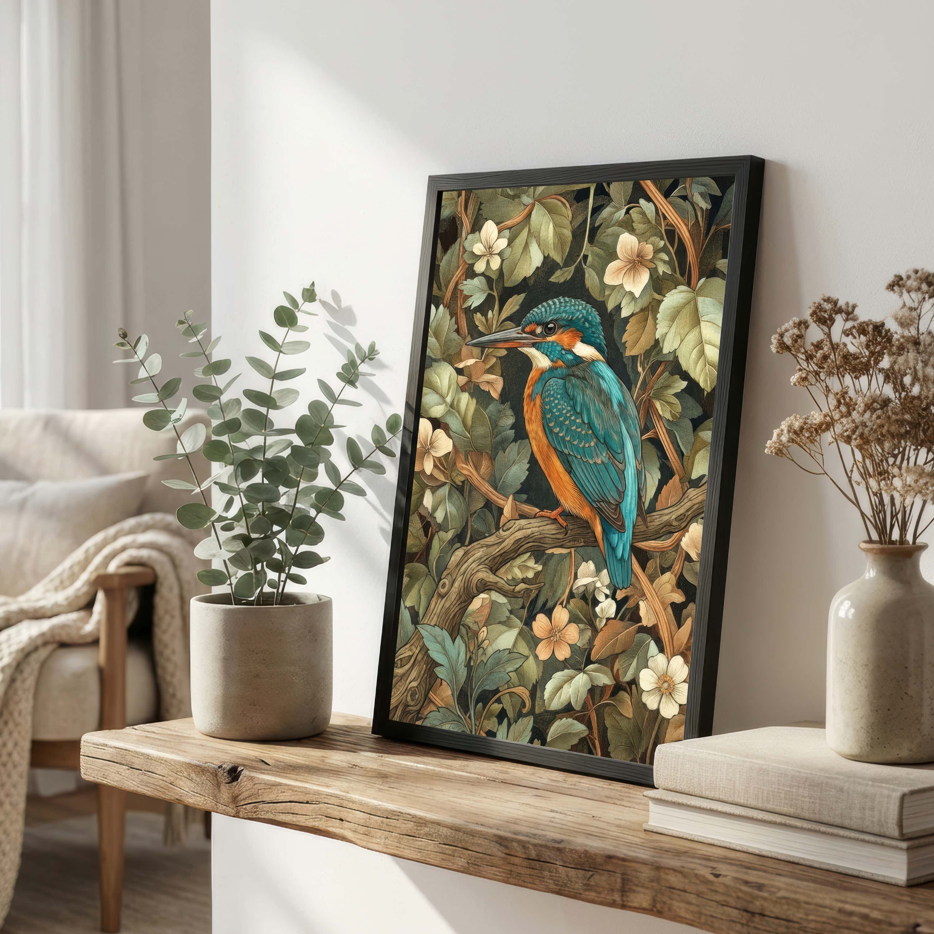 Kingfisher Botanical Art Print