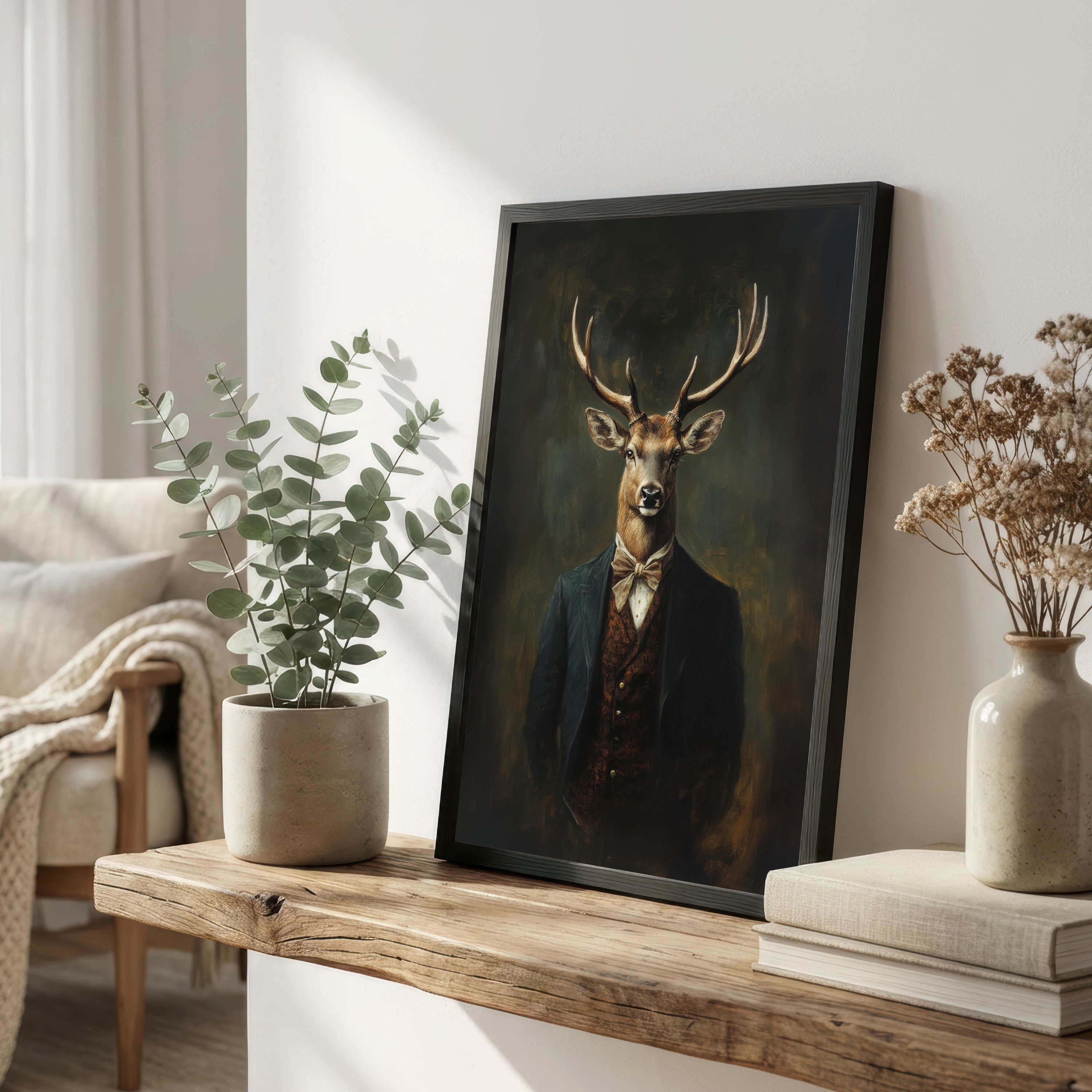 Dapper Stag Dark Academia Art Print