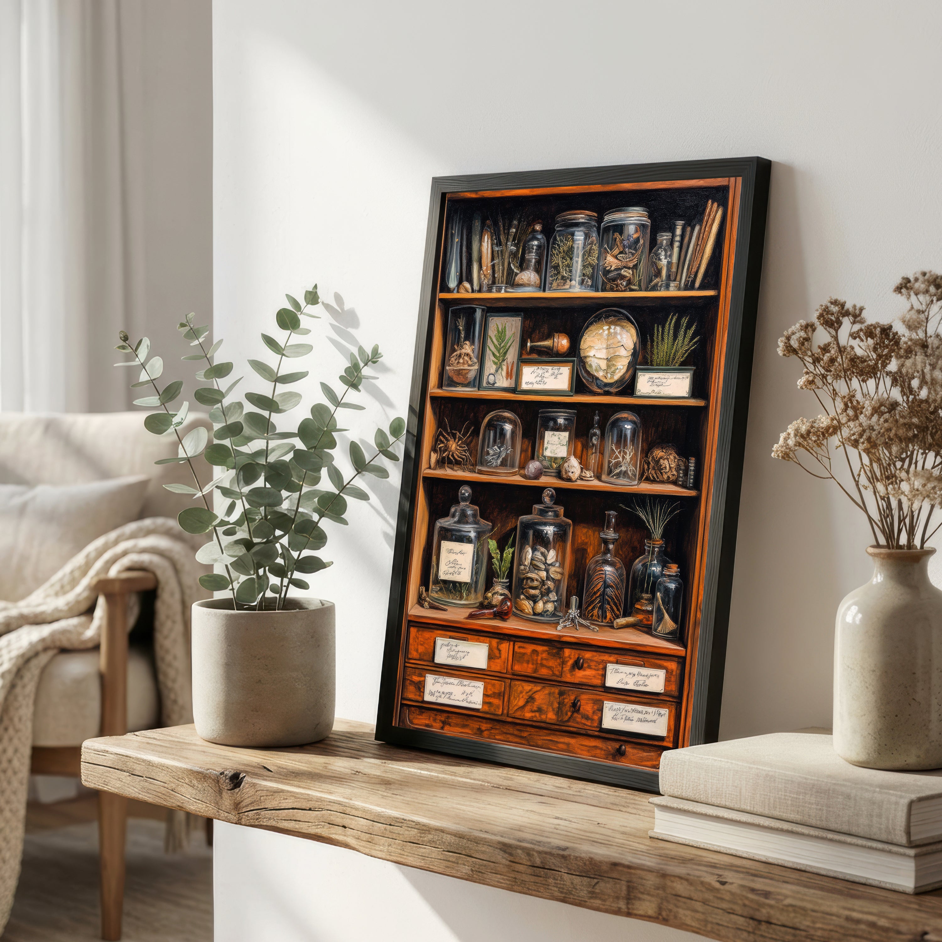 Apothecary Cabinet Dark Academia Art Print