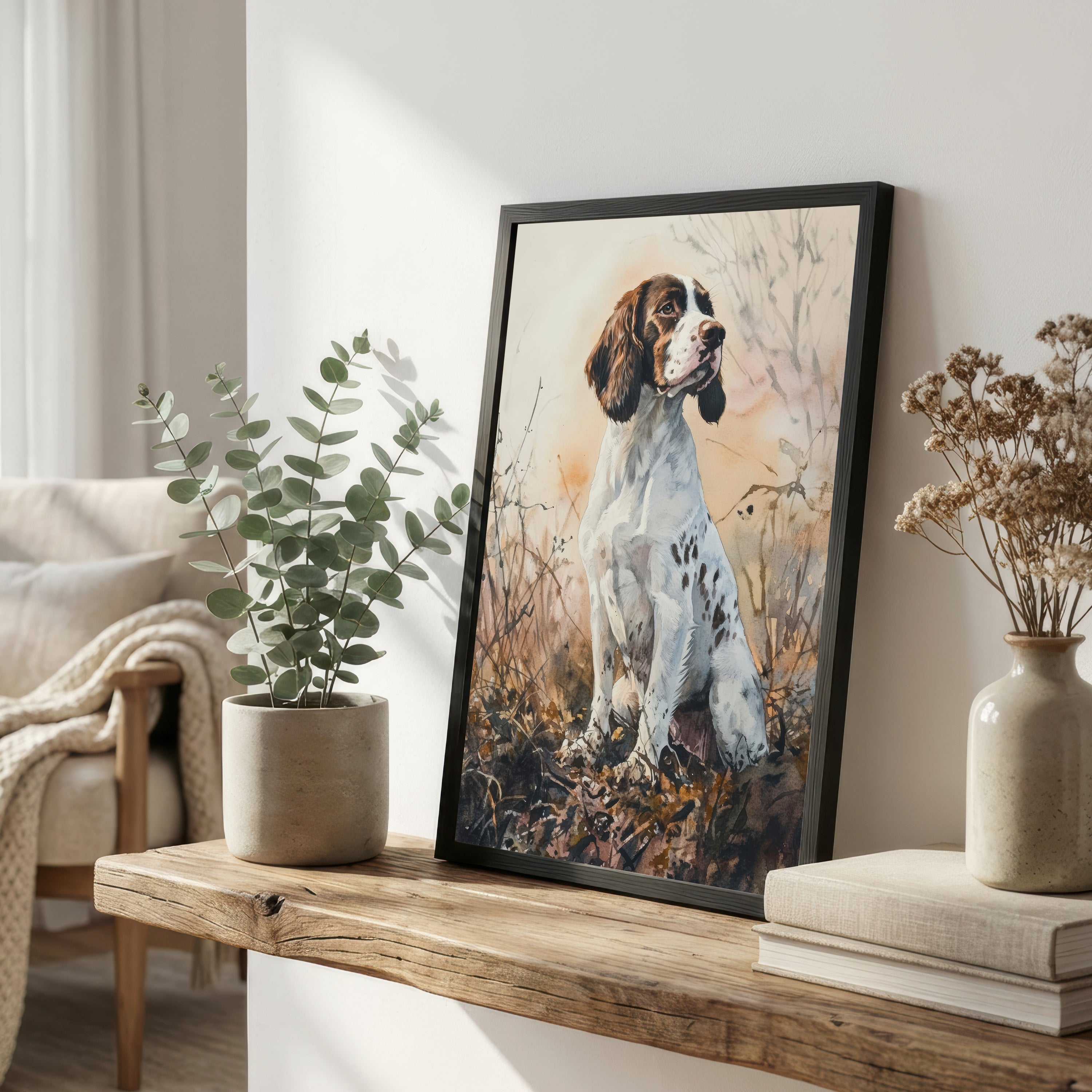 Watercolour Spaniel Dog Art Print