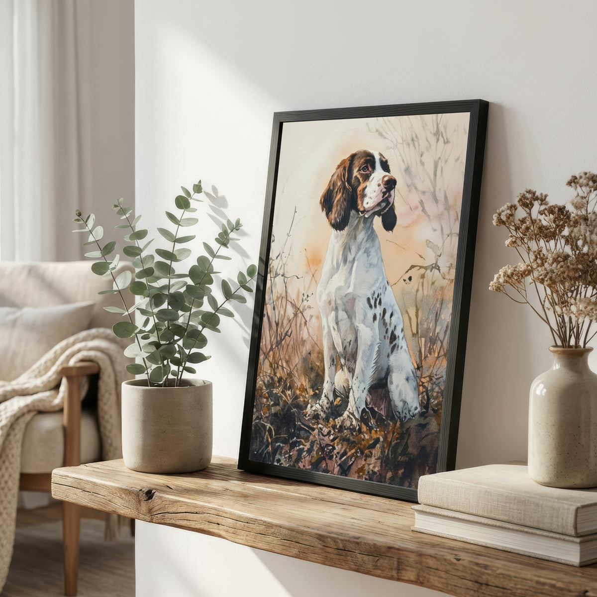 Watercolour Spaniel Dog Art Print