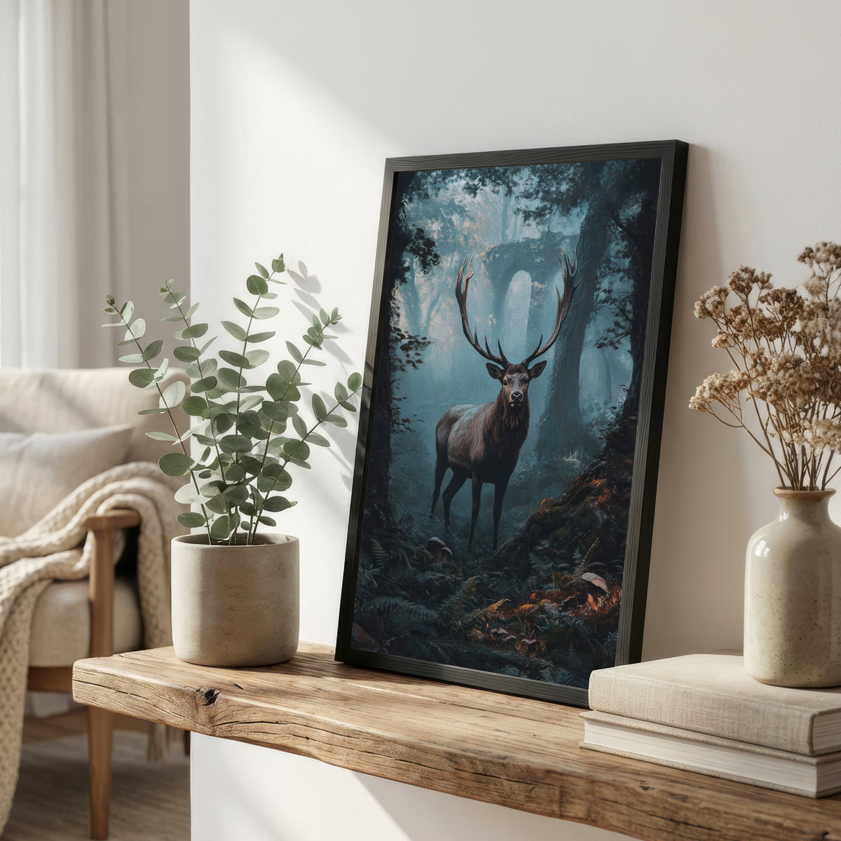 Majestic Stag Woodland Art Print