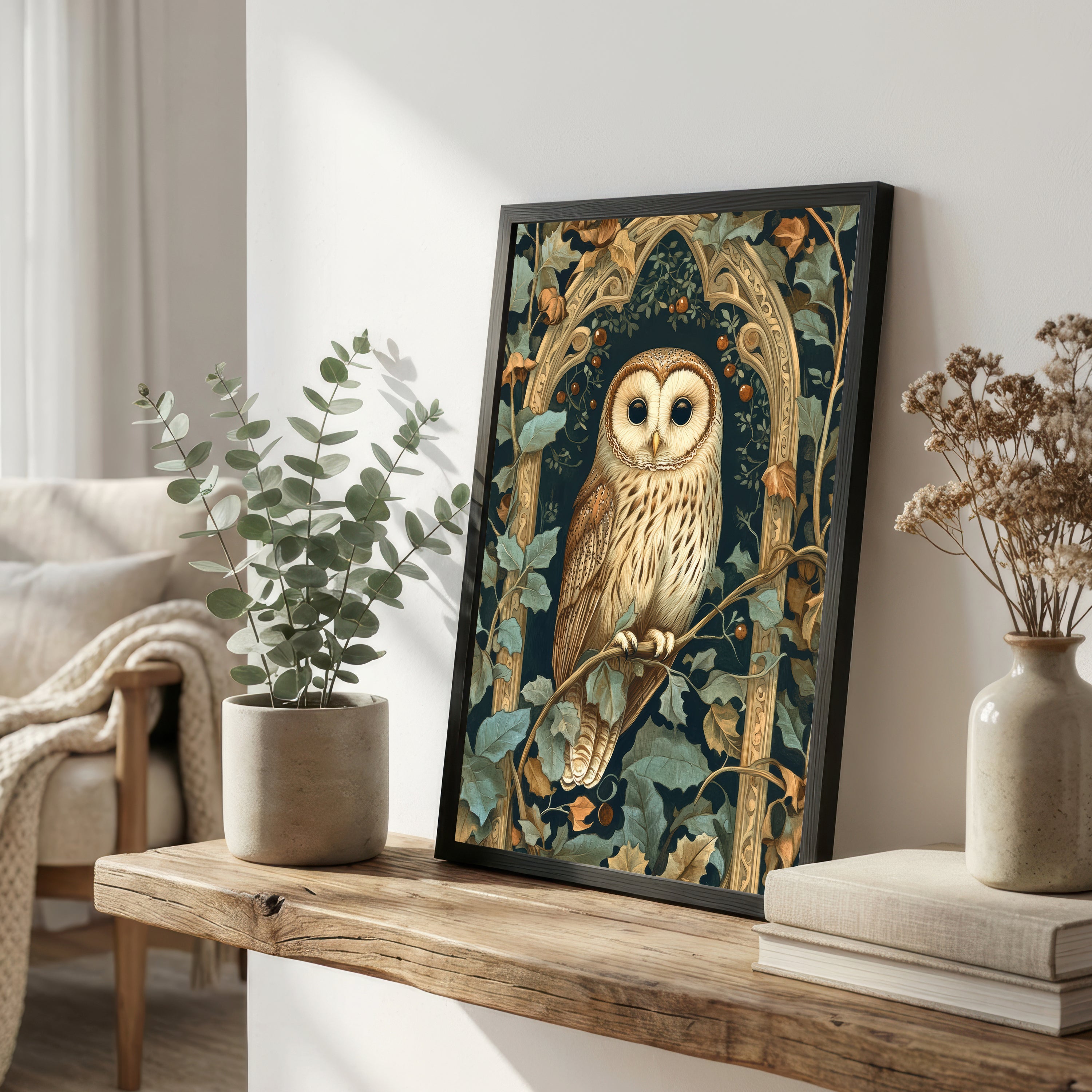 Ornate Owl Art Nouveau Art Print