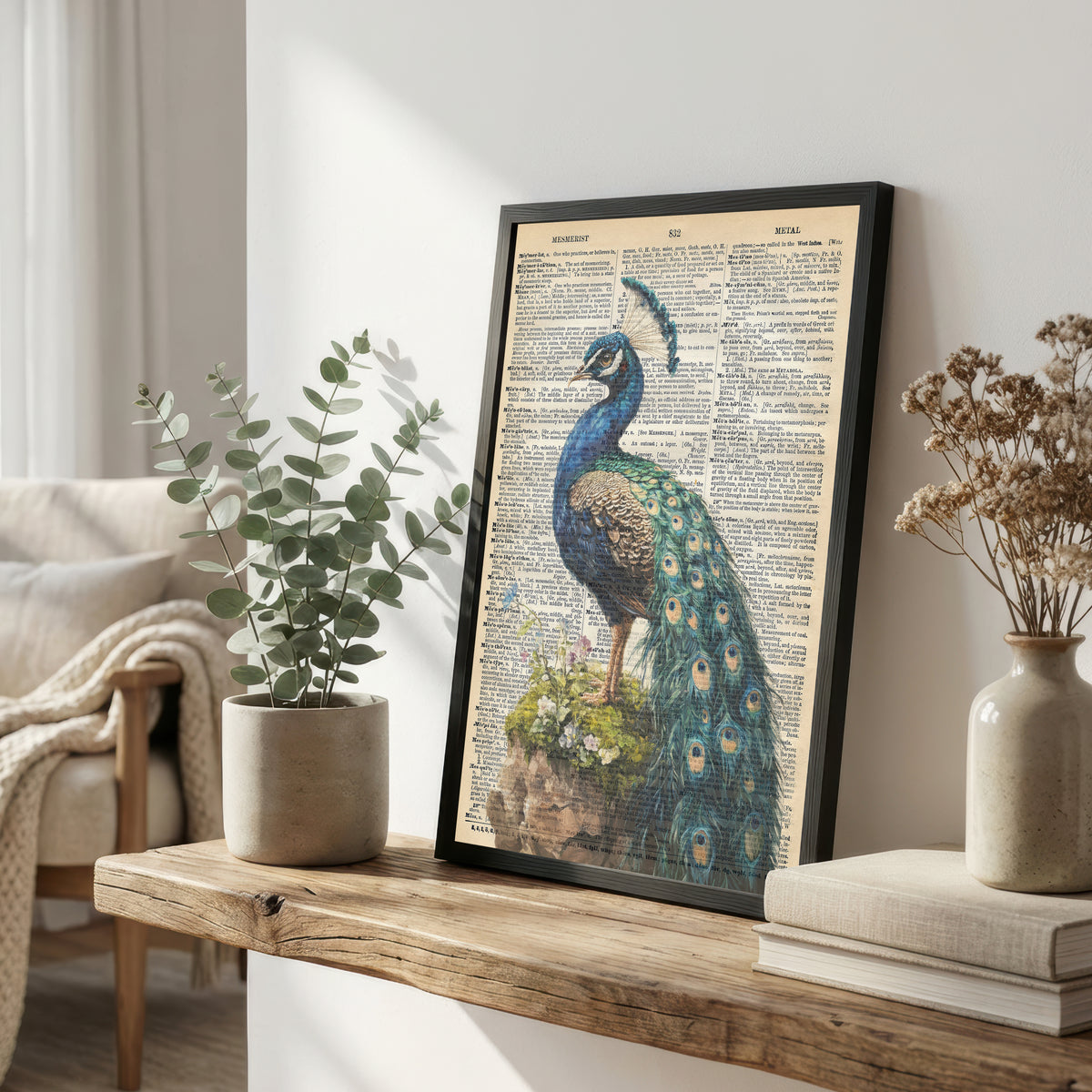 Peacock Dictionary Art Print