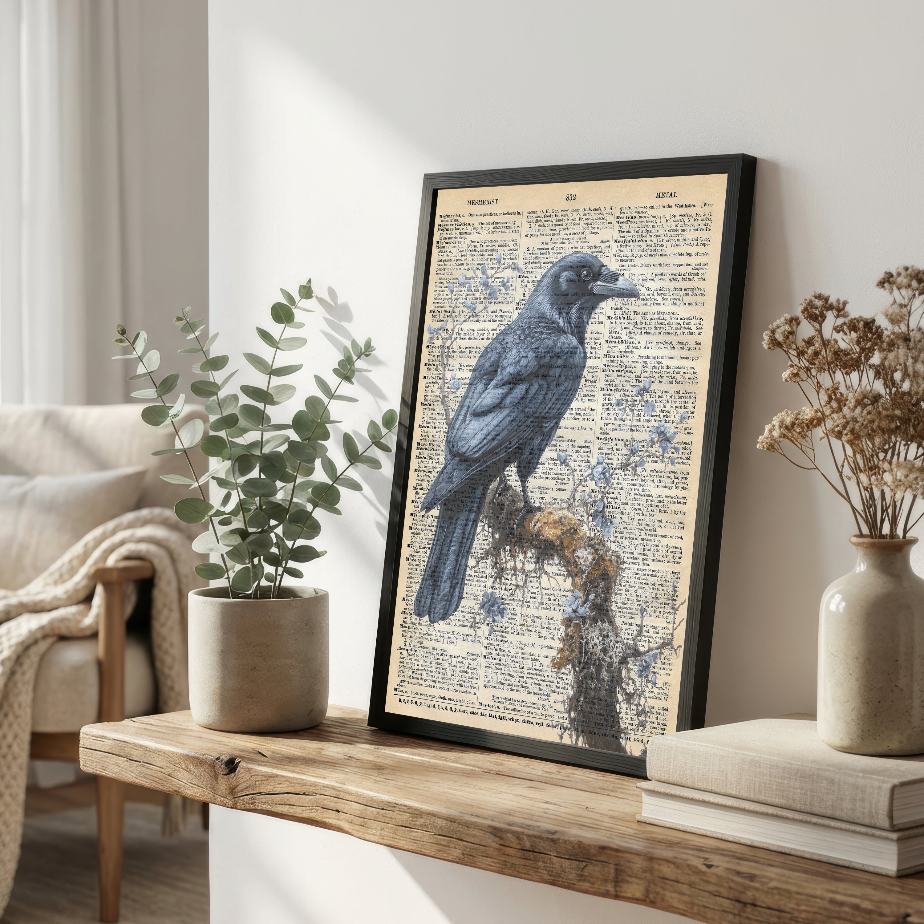 Vintage Raven Dictionary Art Print
