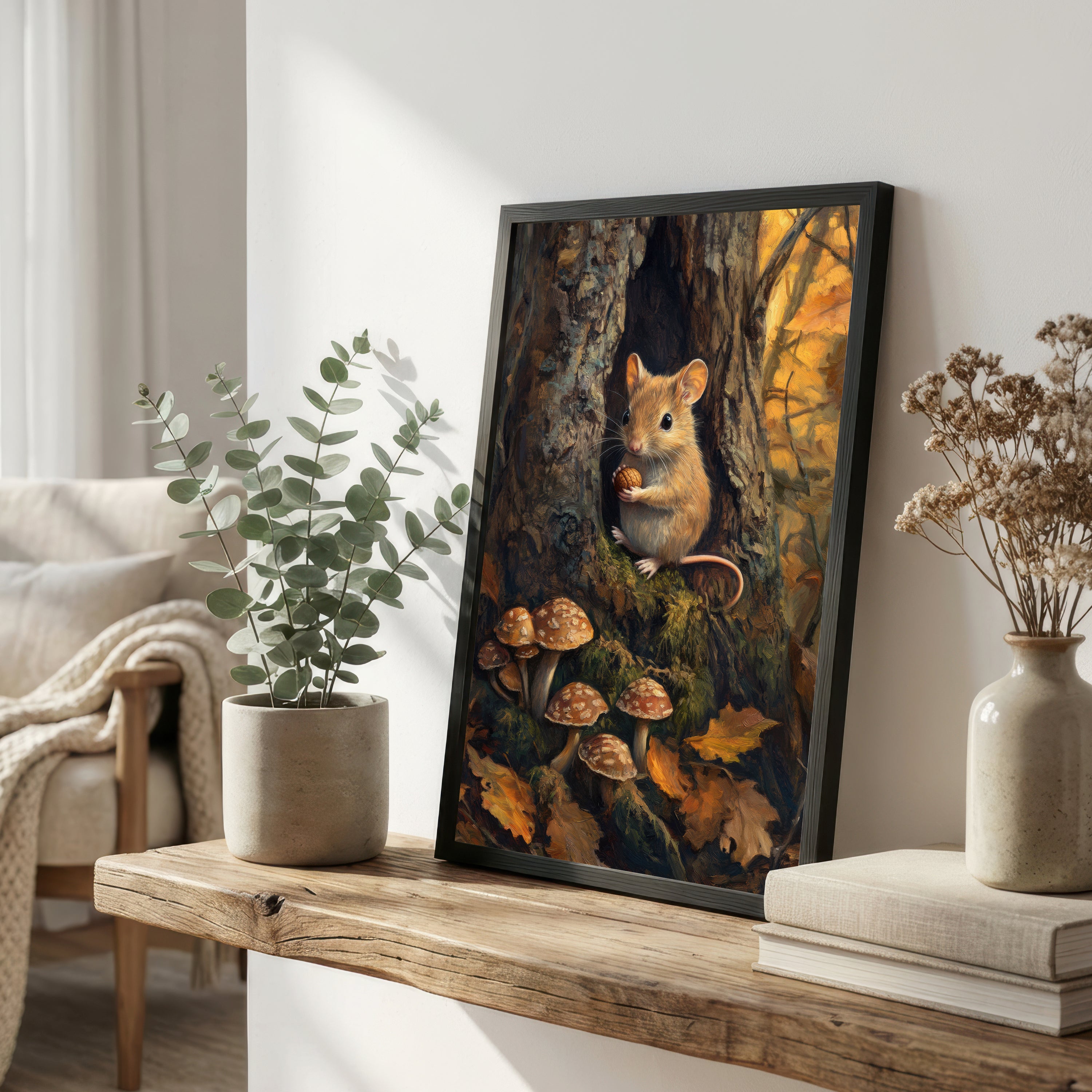 Woodland Mouse Acorn Art Print
