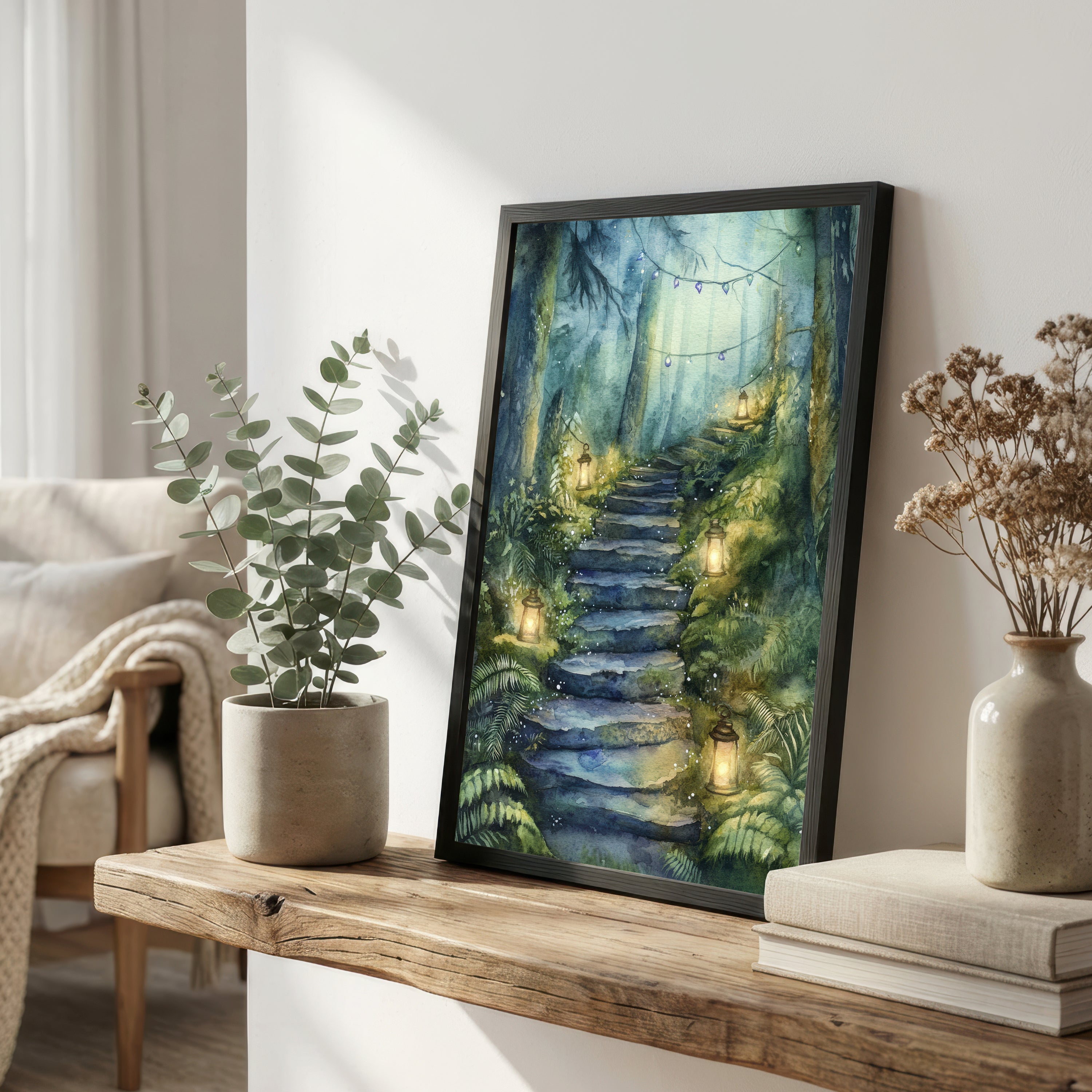 Enchanted Forest Lantern Art Print