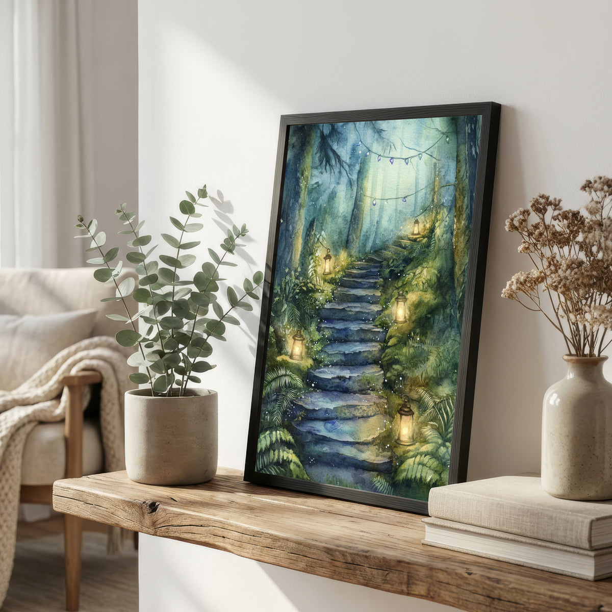Enchanted Forest Lantern Art Print