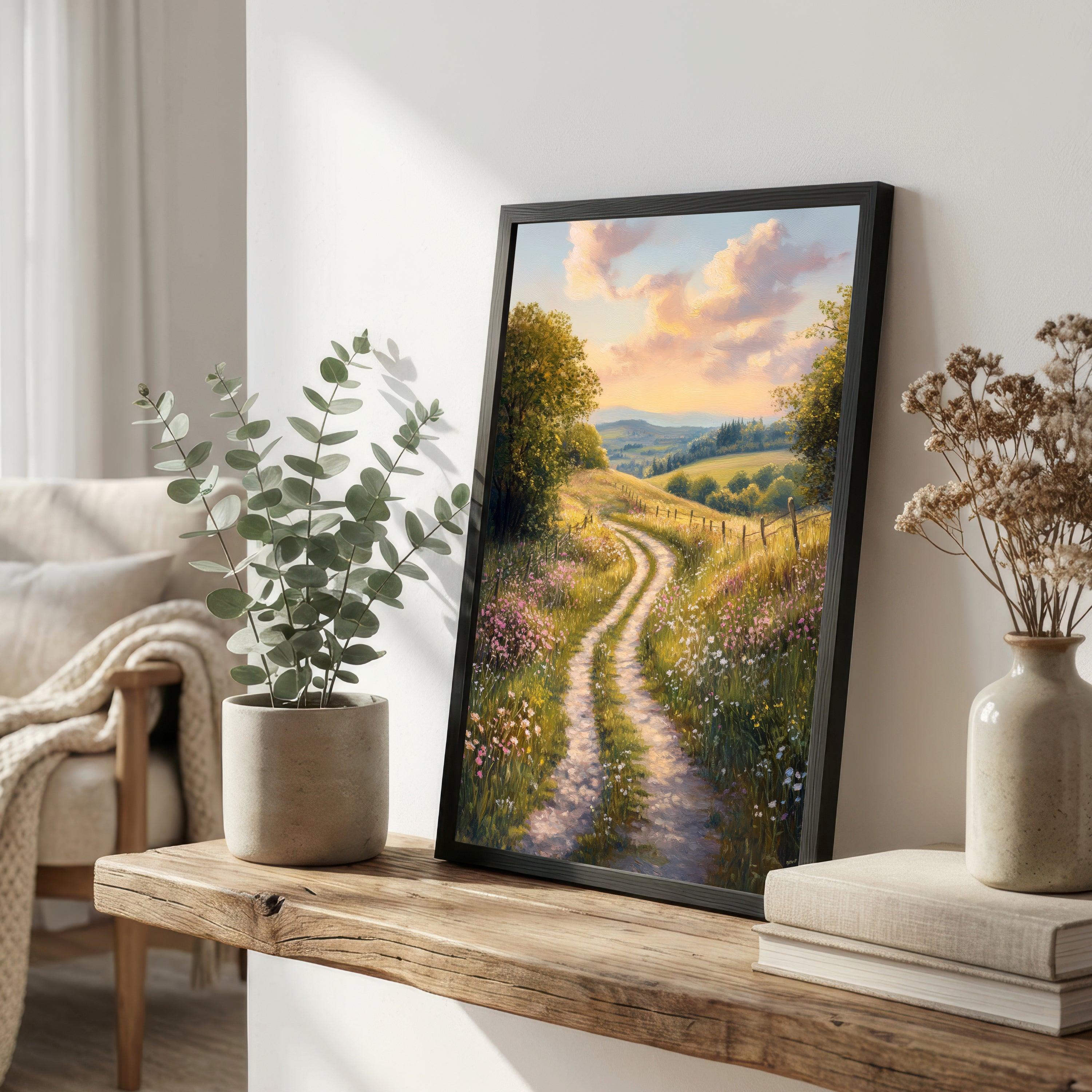 Wildflower Country Path Art Print