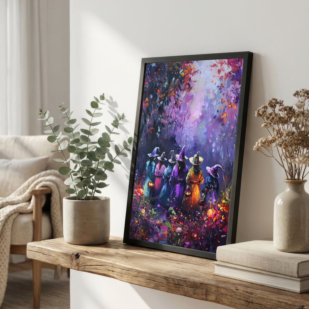 Whimsical Witch Gathering Art Print