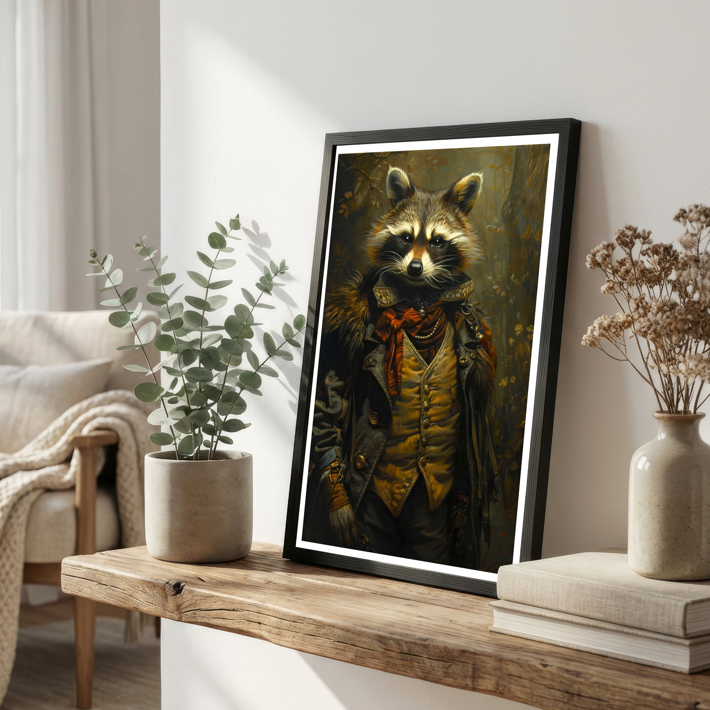 Dapper Raccoon Pirate Art Print