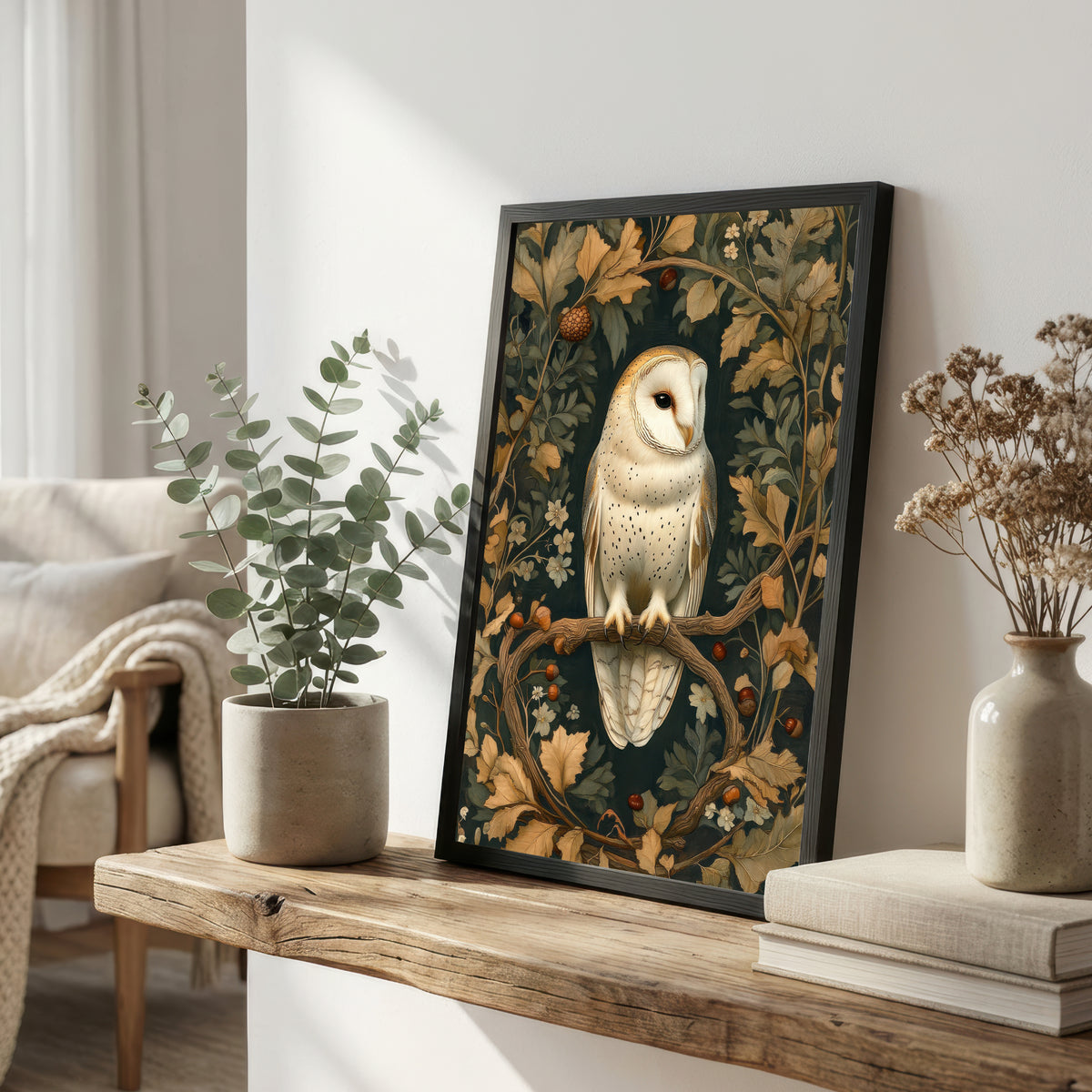 Barn Owl Woodland Art Print