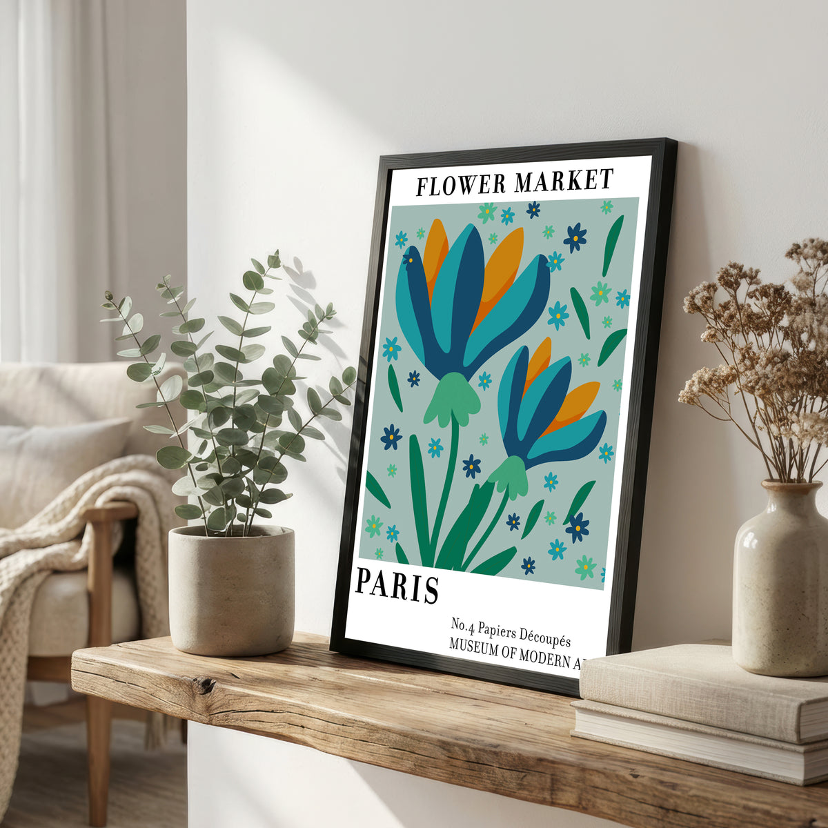 Paris Flower Market Paper Cut Art Print