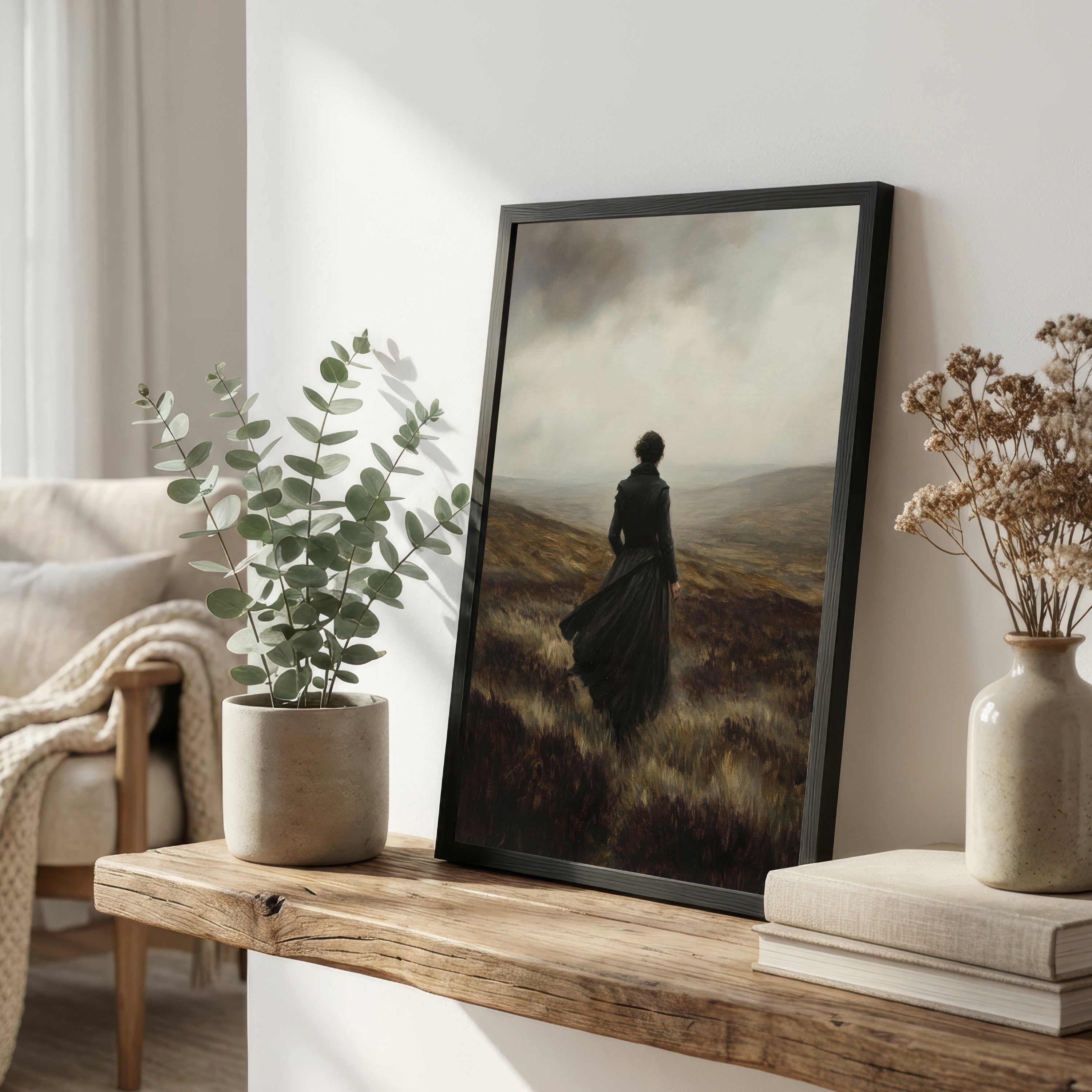 Gothic Woman on the Moor Art Print
