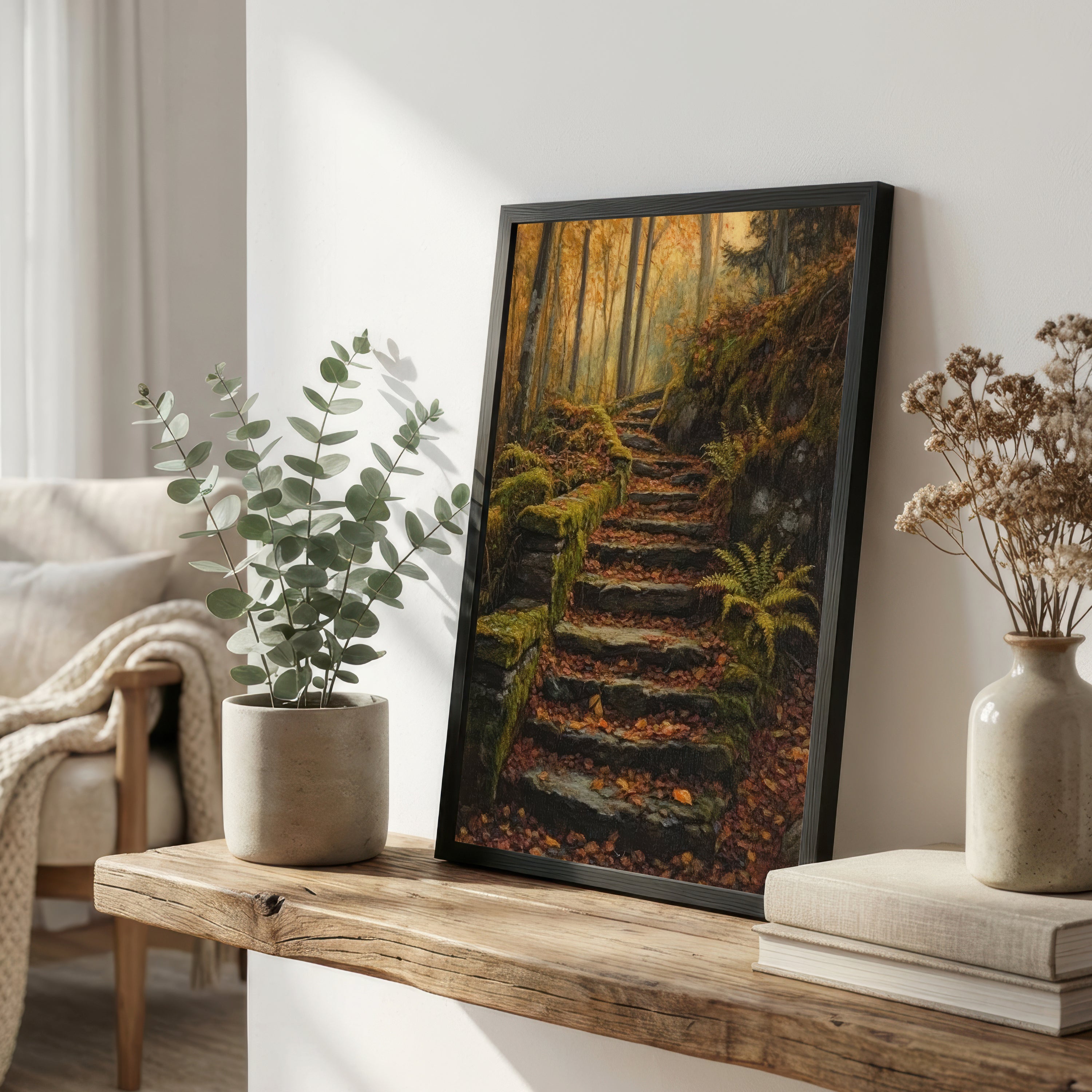 Mossy Woodland Path Art Print