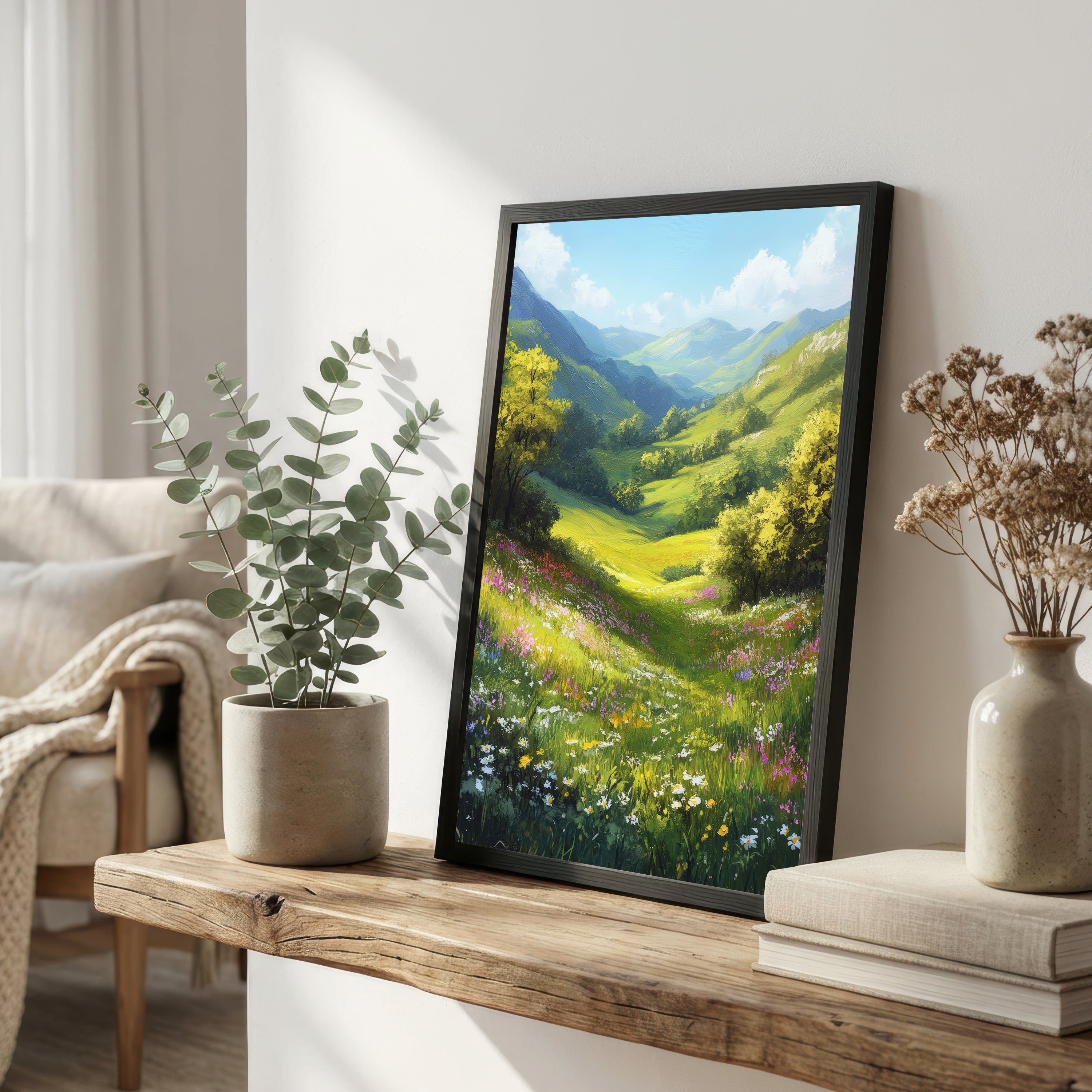 Wildflower Mountain Valley Art Print