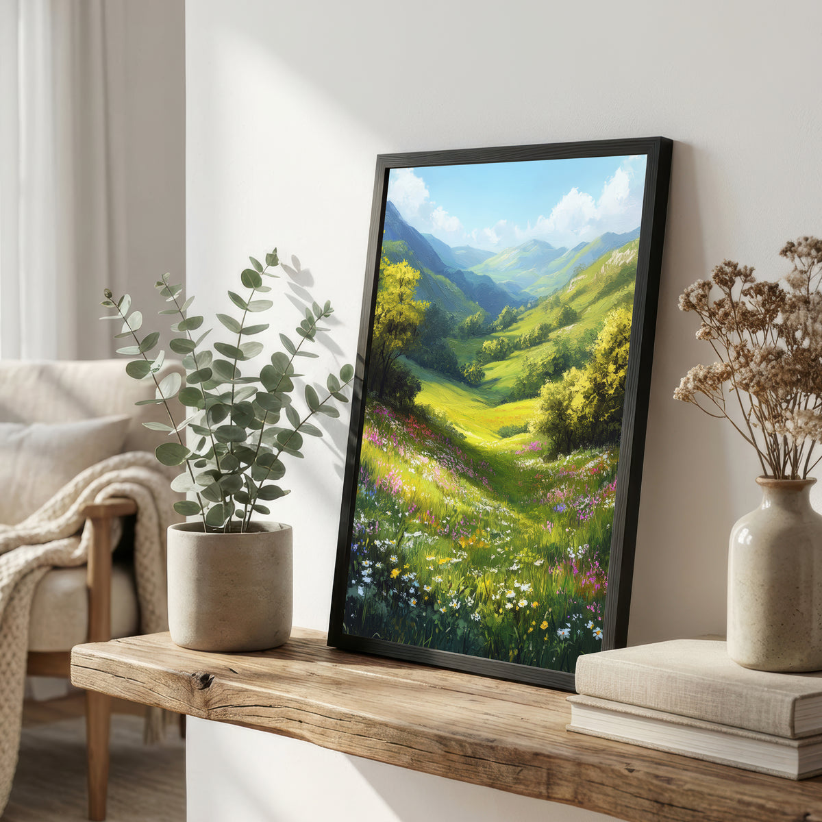 Wildflower Mountain Valley Art Print