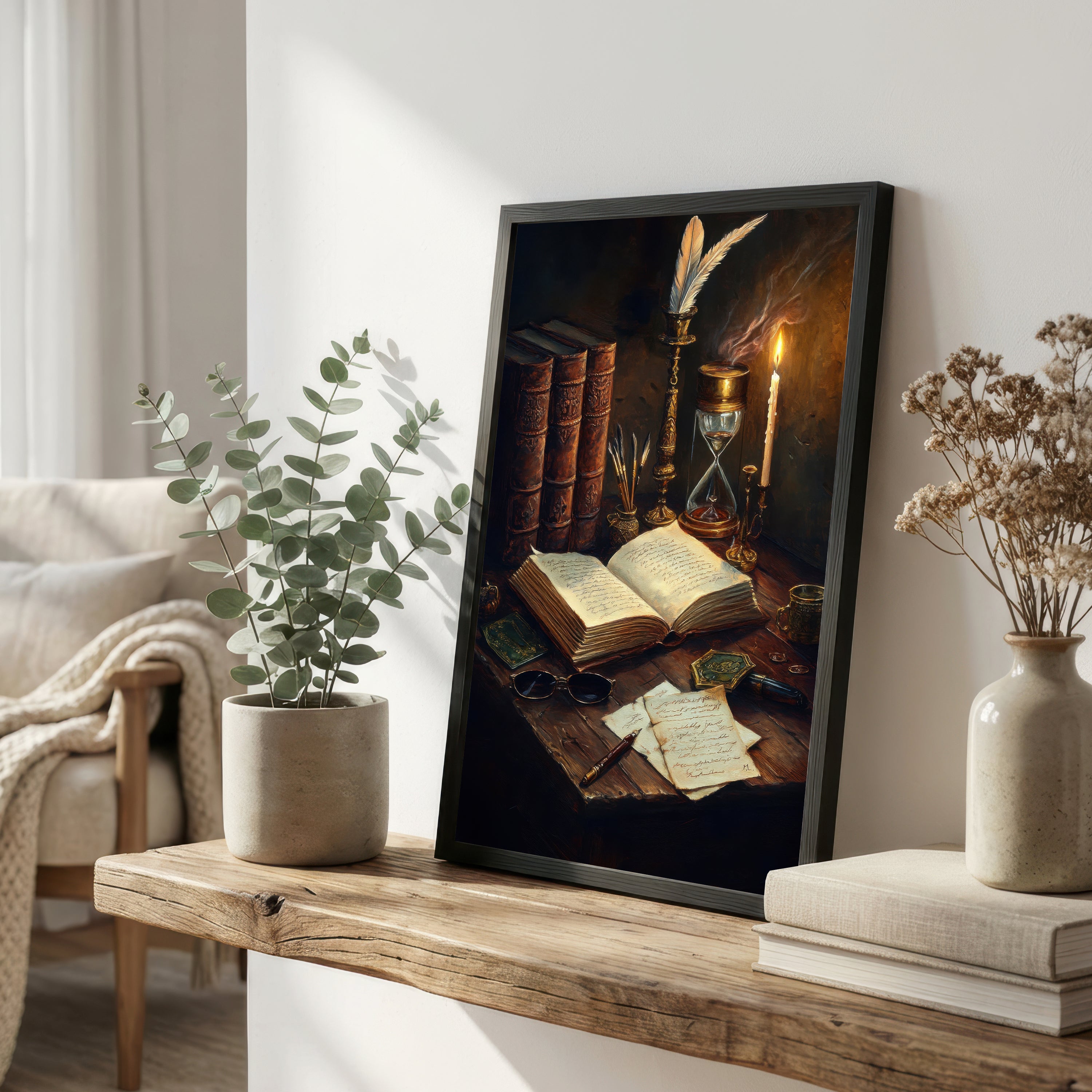 Dark Academia Writing Desk Art Print