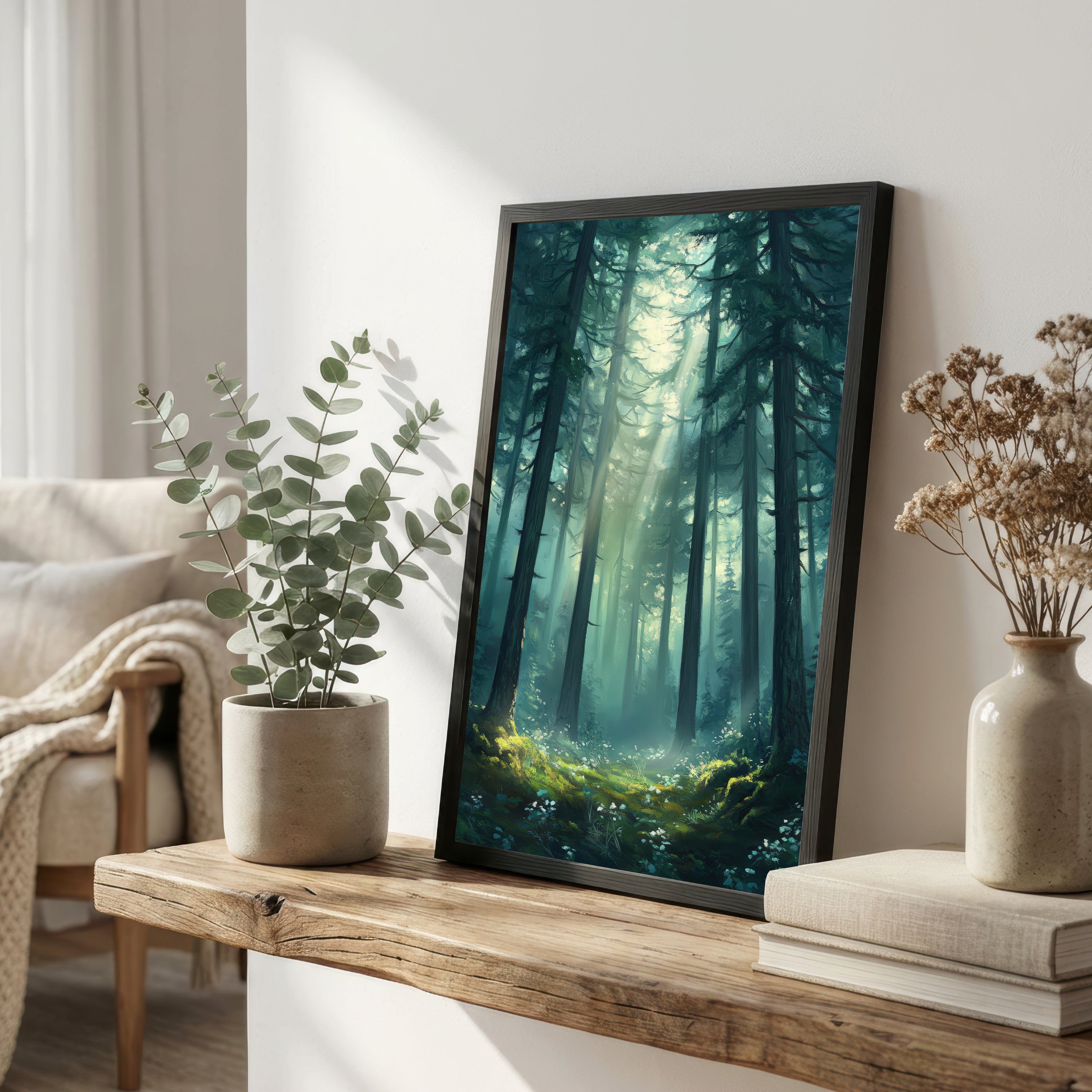 Sunlit Woodland Art Print