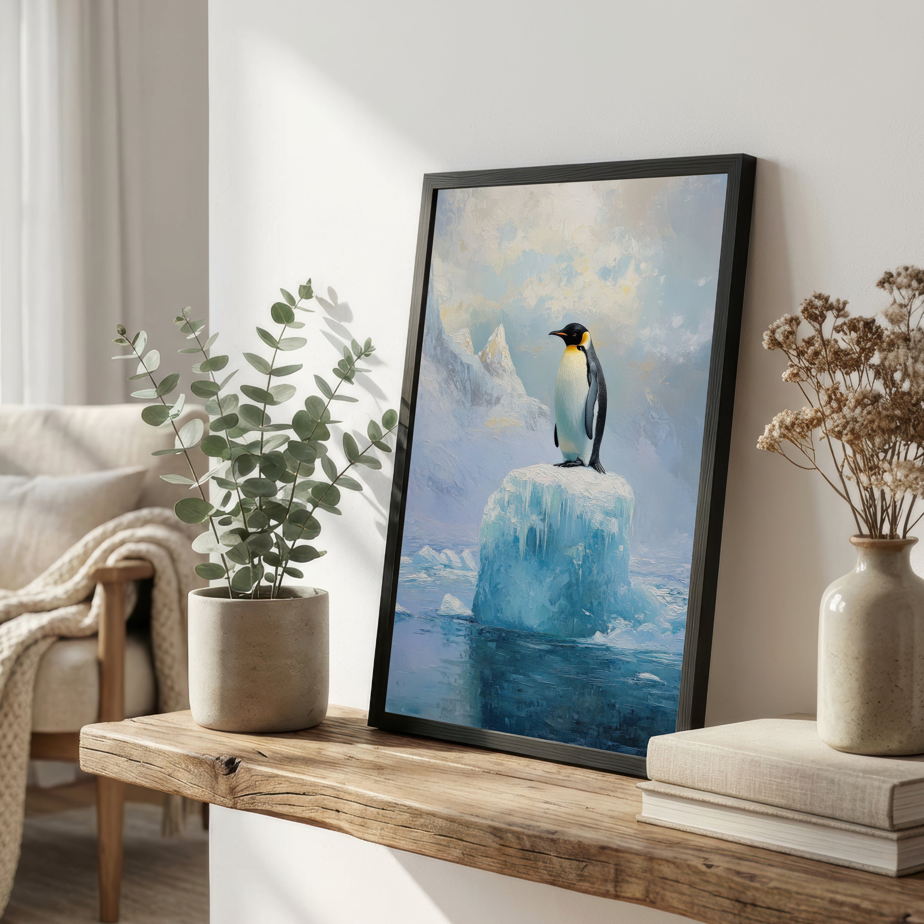 Emperor Penguin Iceberg Art Print
