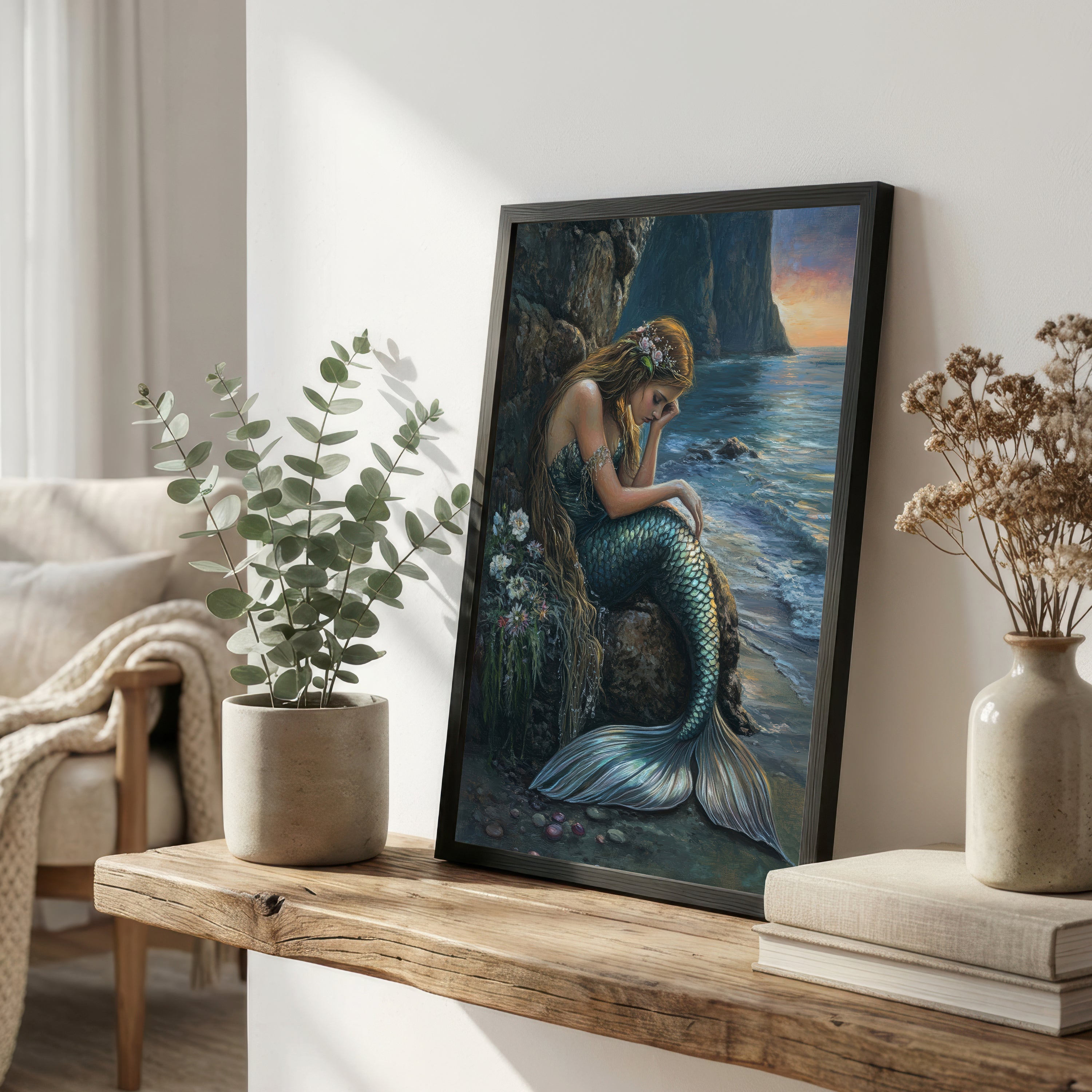 Mermaid by the Sea Art Print