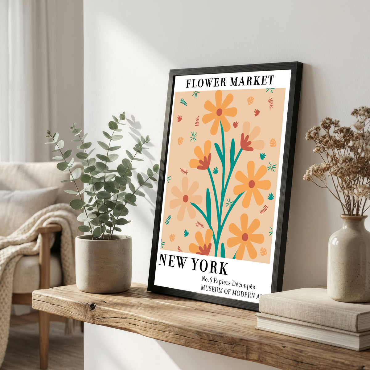 Flower Market Cut Paper Art Print