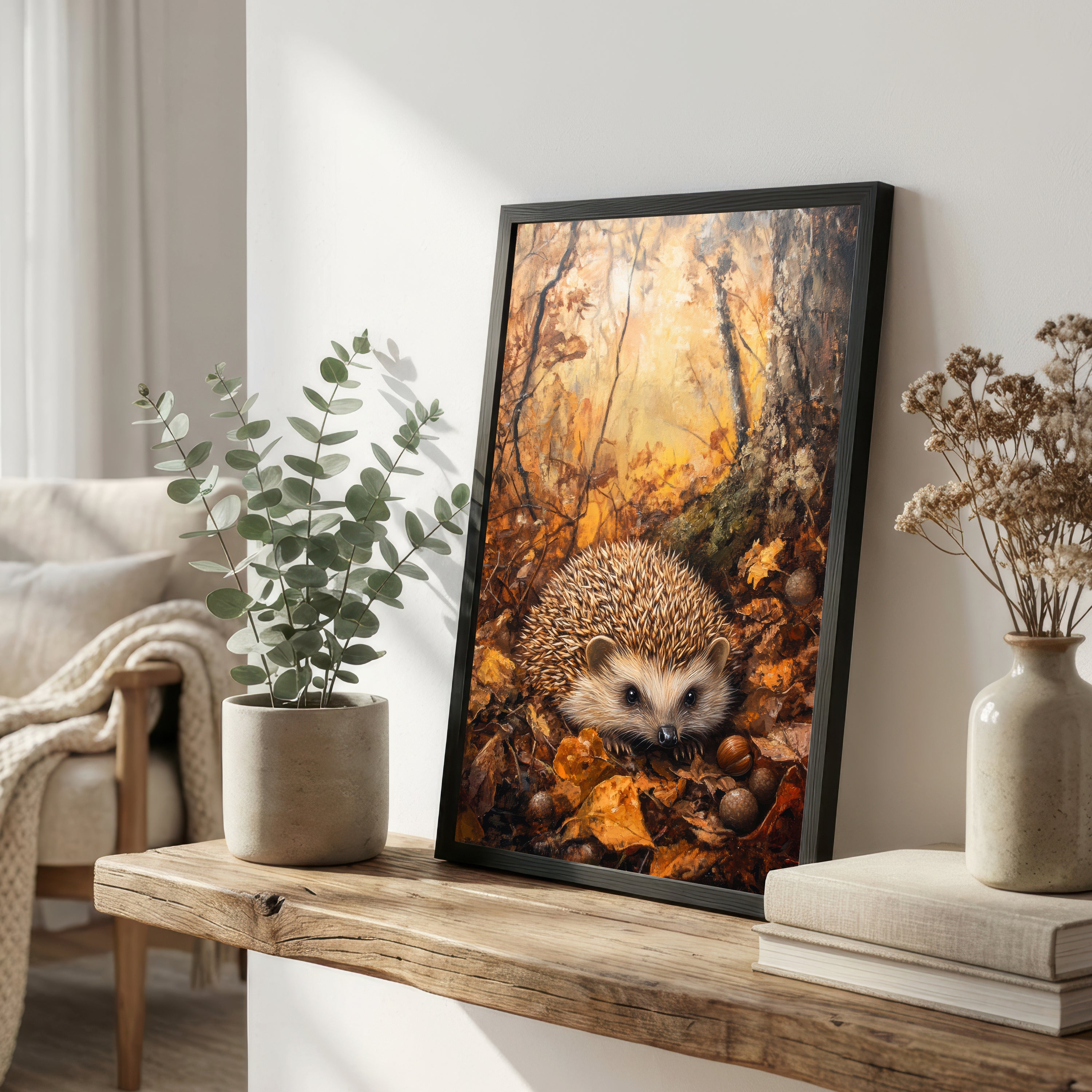 Woodland Hedgehog Art Print