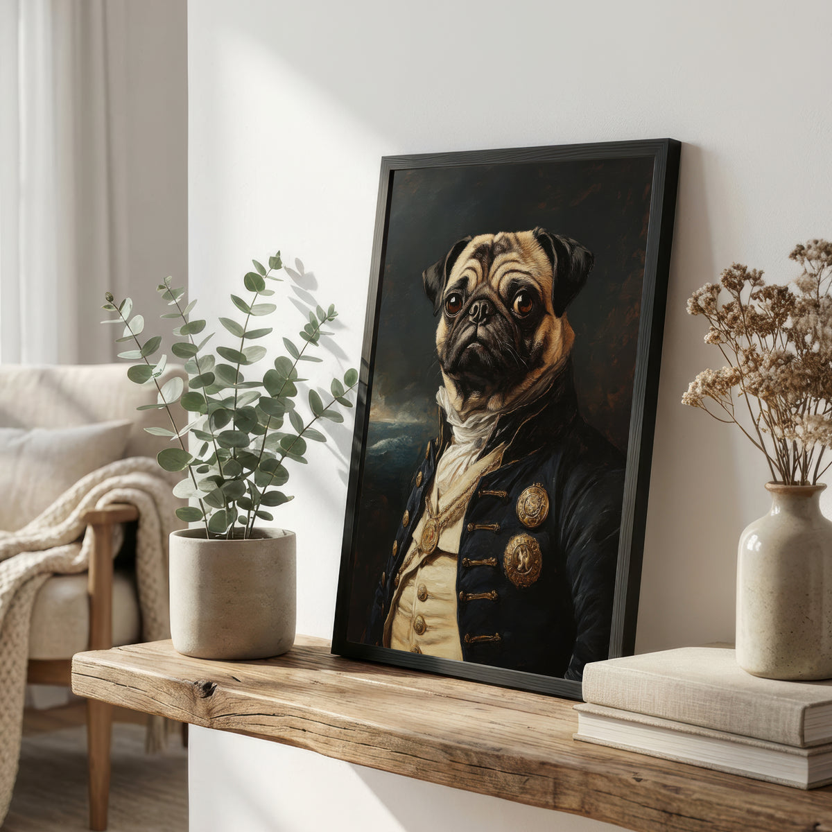 Aristocratic Pug Portrait Art Print
