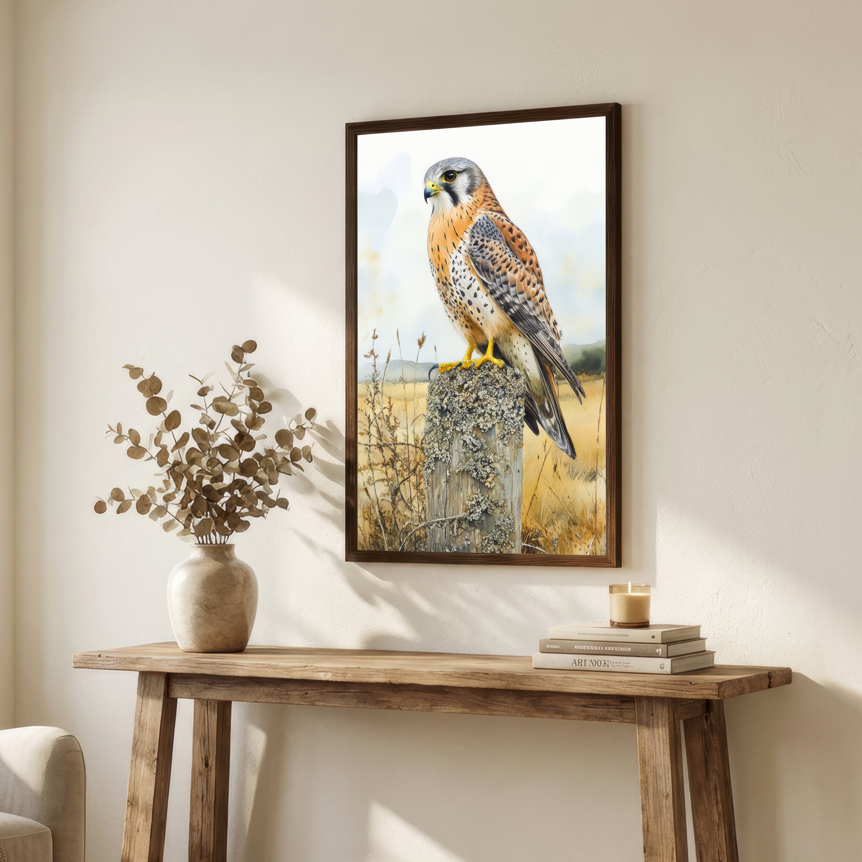 Kestrel Wildlife Watercolour Art Print