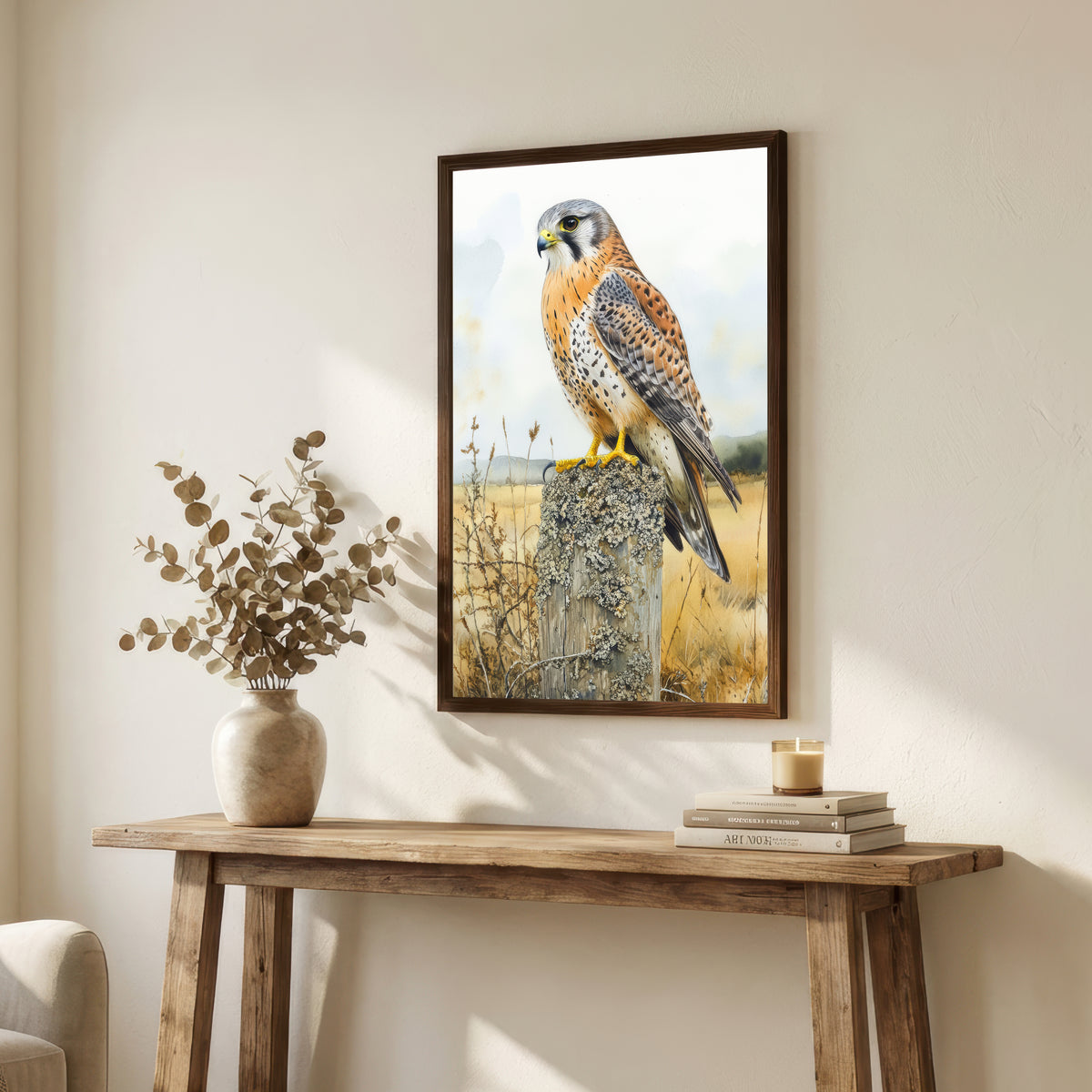 Kestrel Wildlife Watercolour Art Print