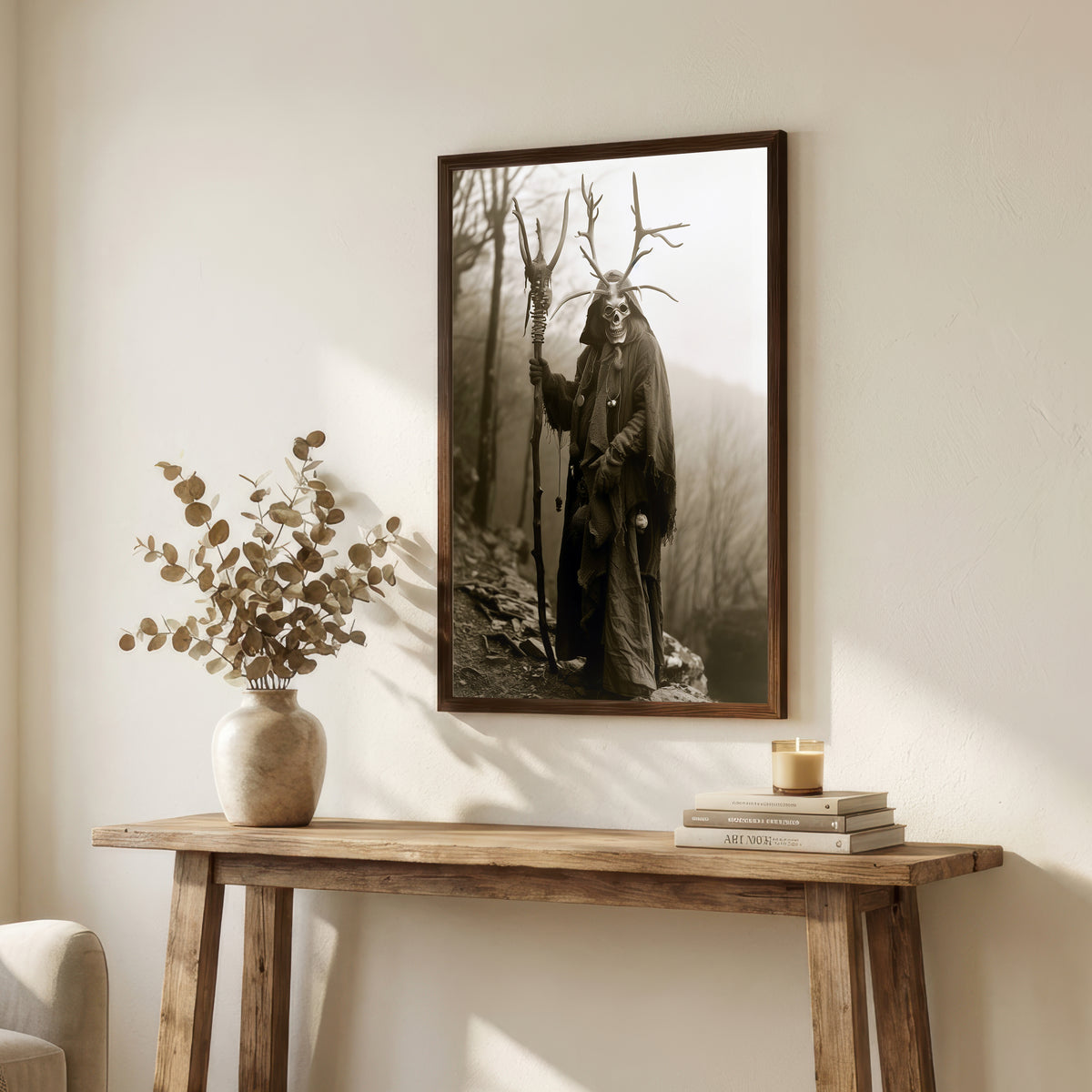Antlered Skull Forest Spirit Art Print