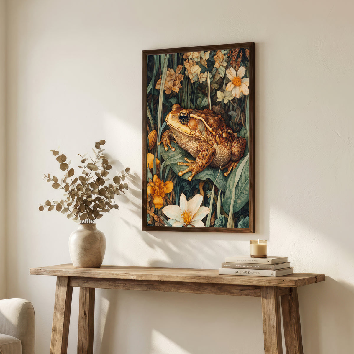 Frog Among Flowers Art Print